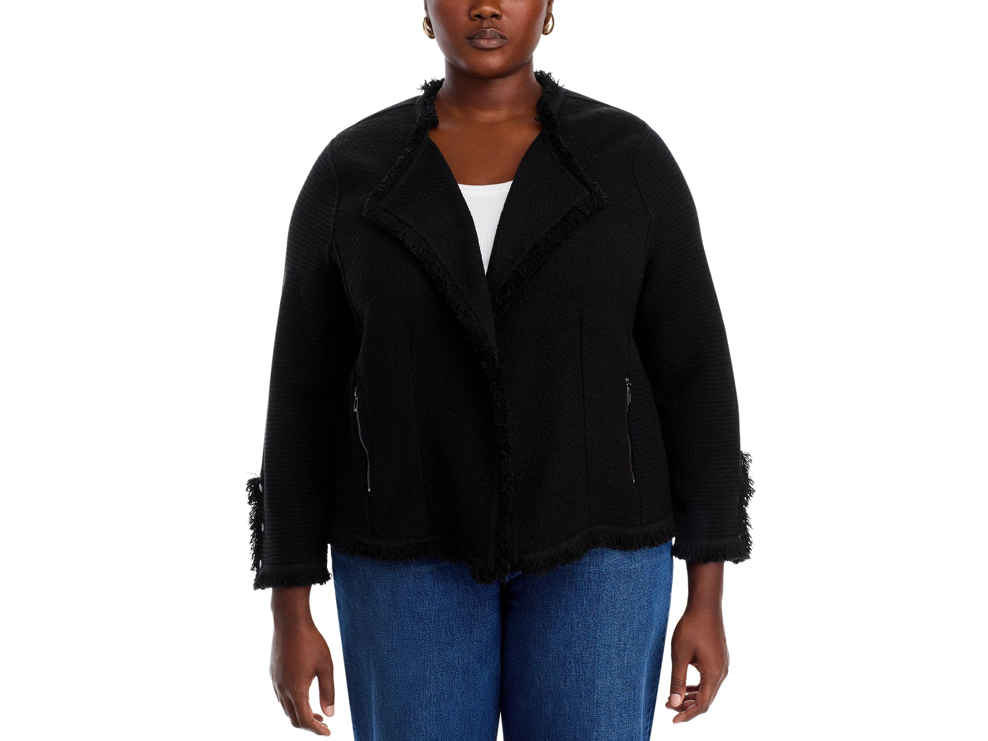 Fringe Mix Knit Jacket — Image 4