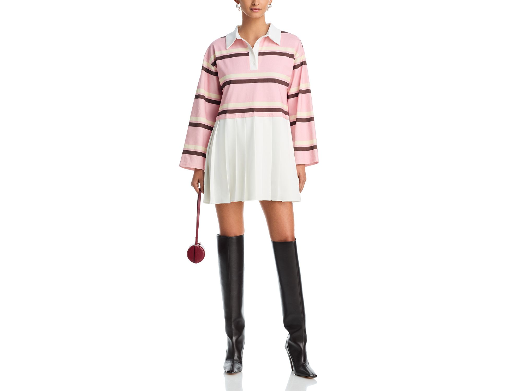 Multi Stripe Layered Mini Dress - Exclusive — Image 5
