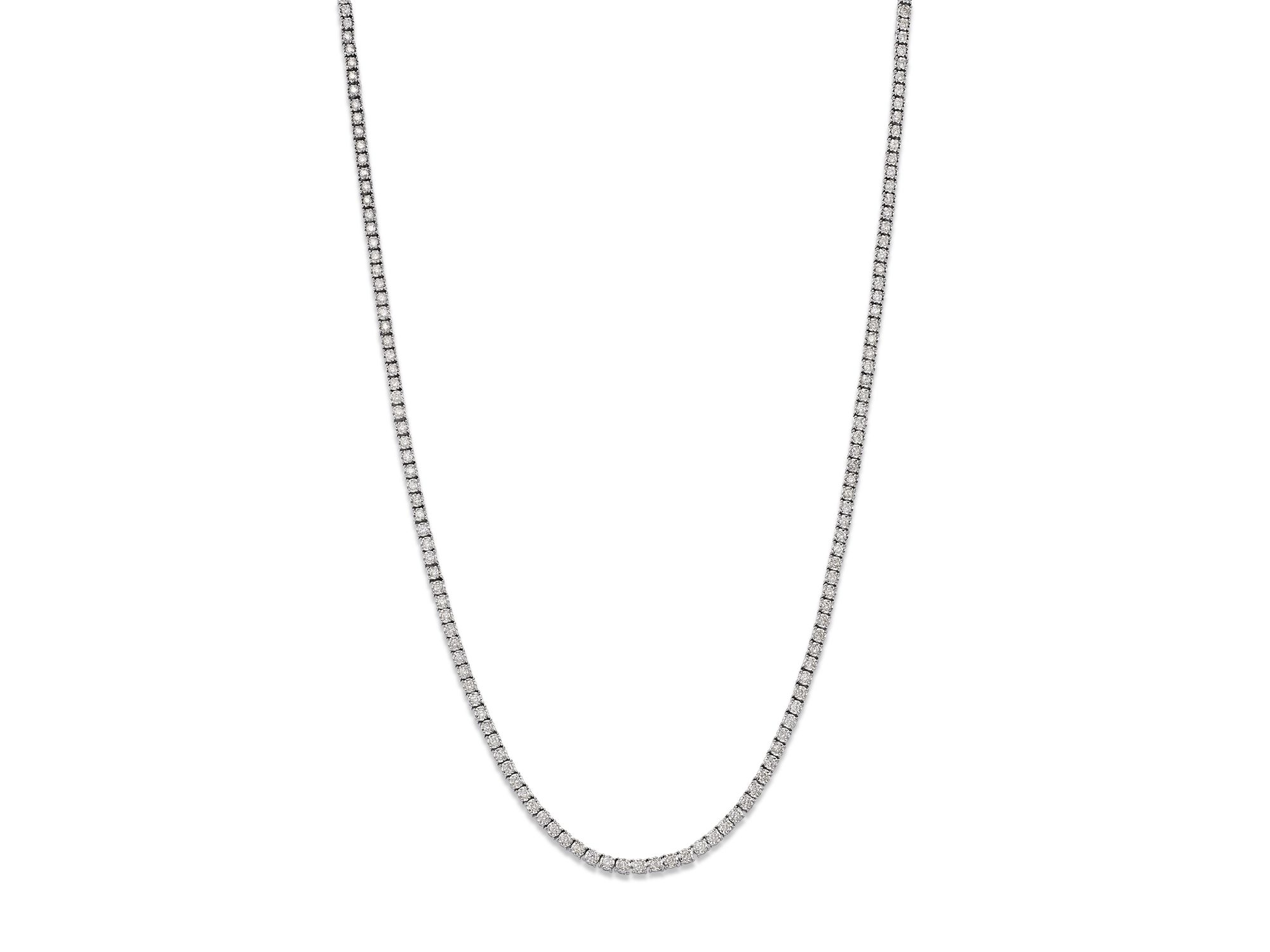 Diamond Classic Tennis Necklaces in 14K White Gold, 3.0-7.0 tcw — Image 9
