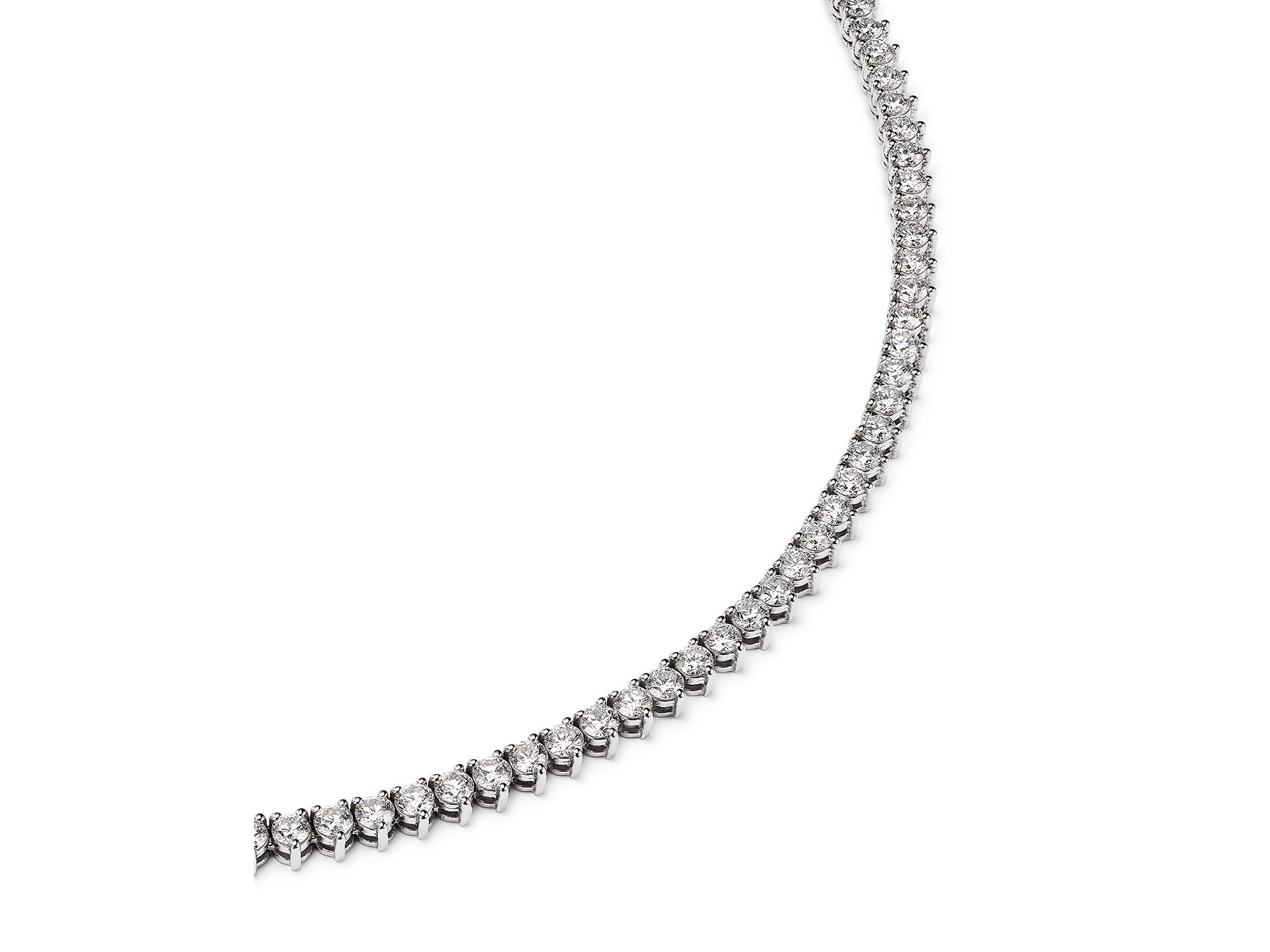Certified Lab Grown Diamond Tennis Necklace in 14K White Gold, 10.0 tcw — Image 3
