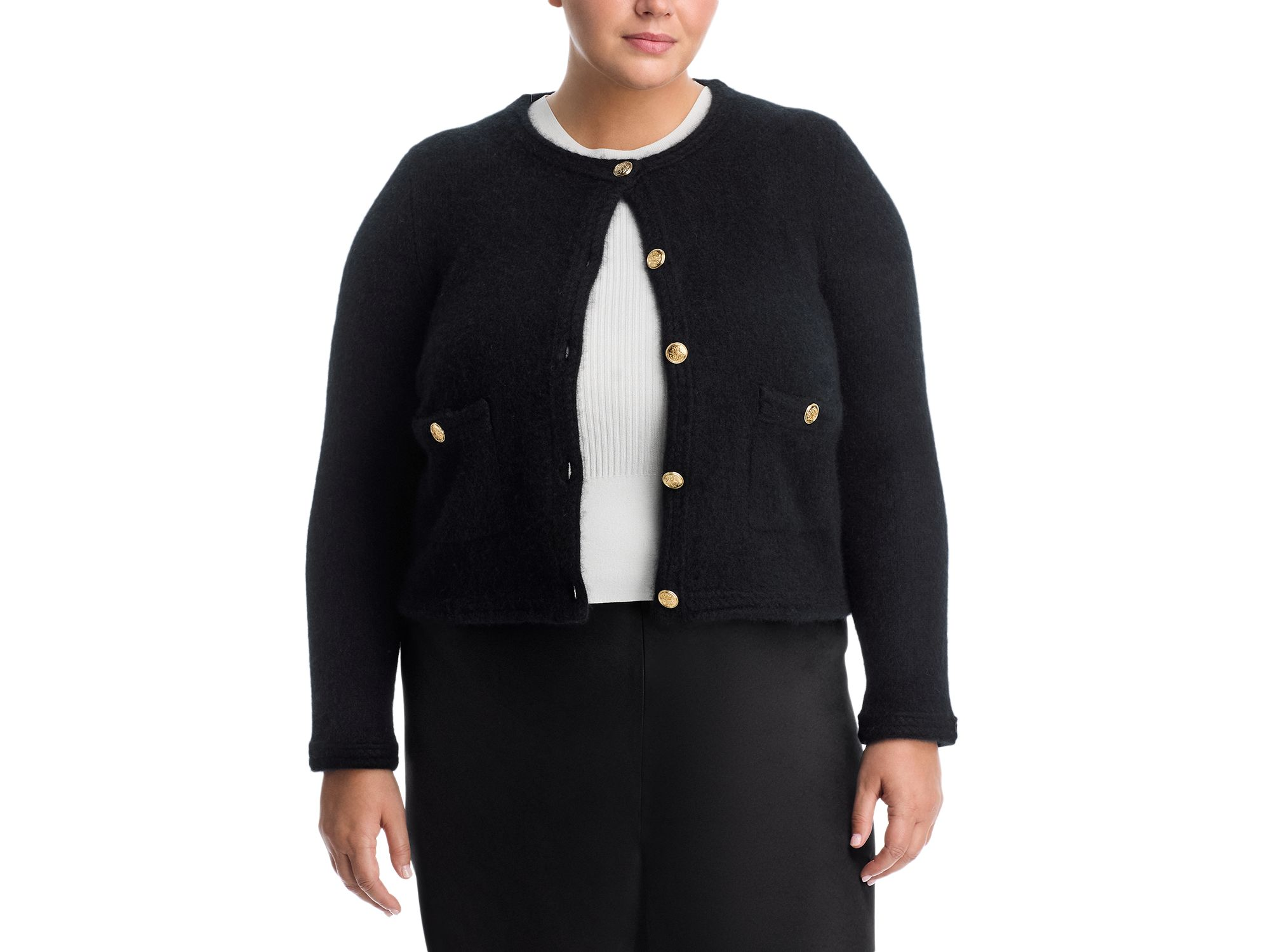 100% Cashmere Chevron Trim Cardigan - Exclusive — Image 4