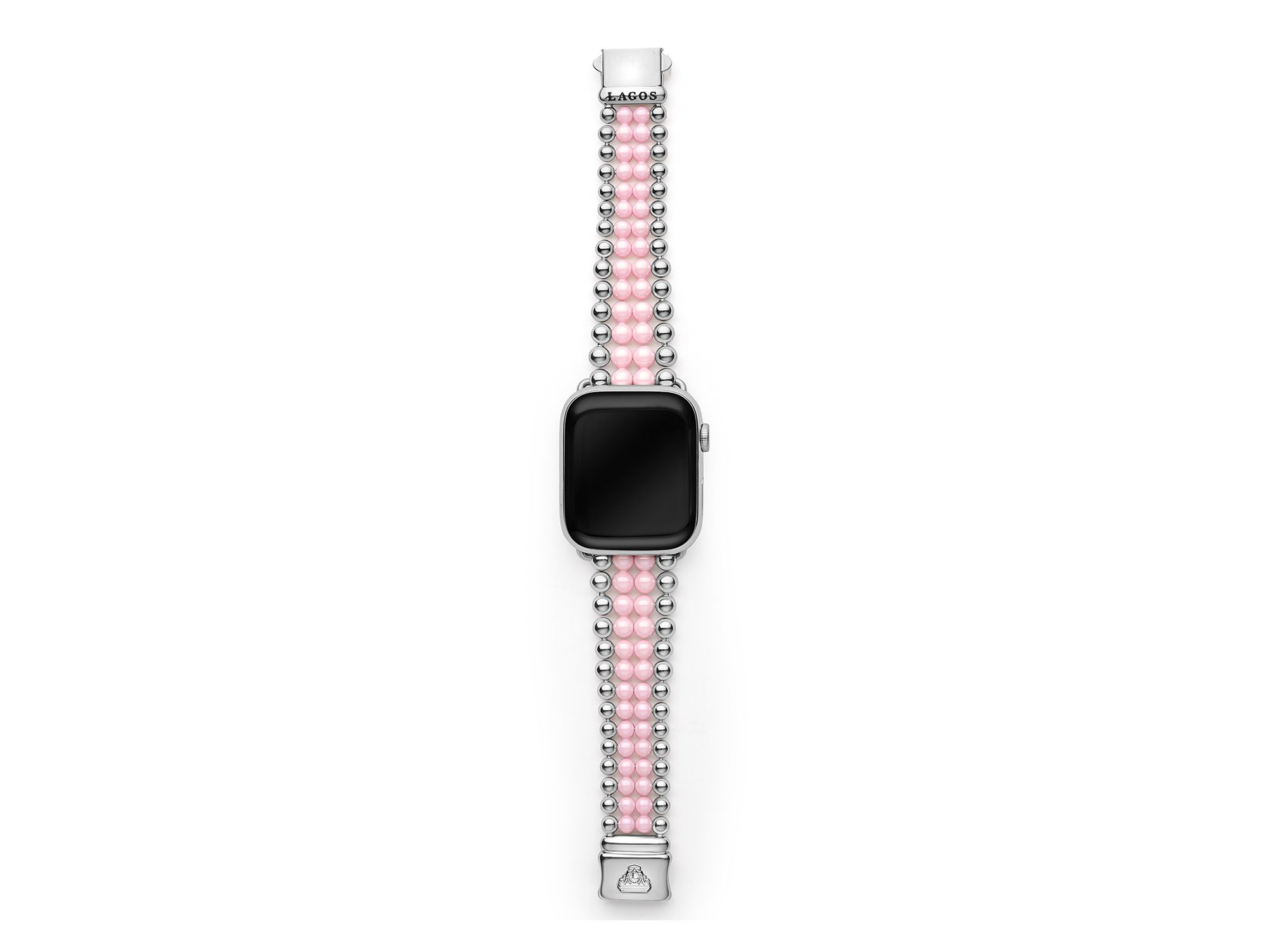 Stainless Steel & Pink Ceramic Smart Caviar Watch Band for Apple Watch® — Image 5