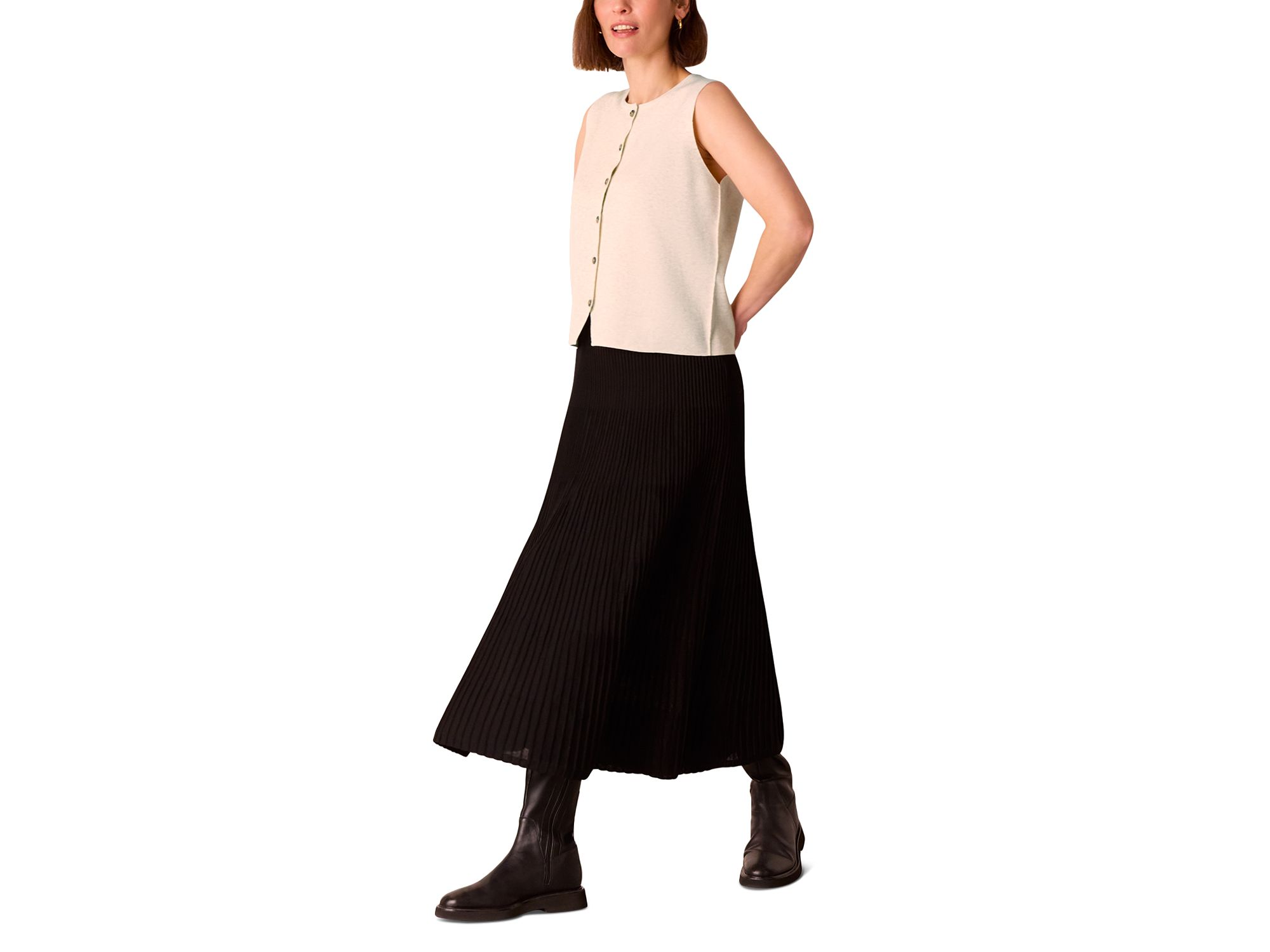 Lucy Button Front Knit Tank Top — Image 3