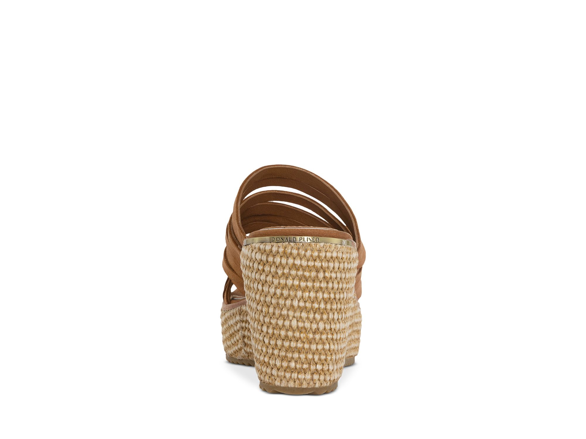 Women's Leather Toe Loop Wedge Slide Sandals — Image 4