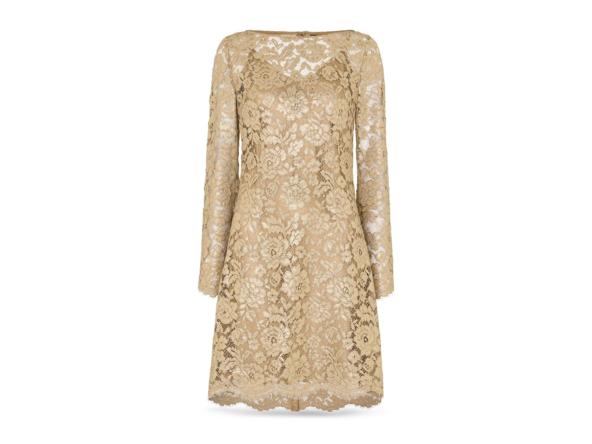 Metallic Lace Mini Dress — Image 3