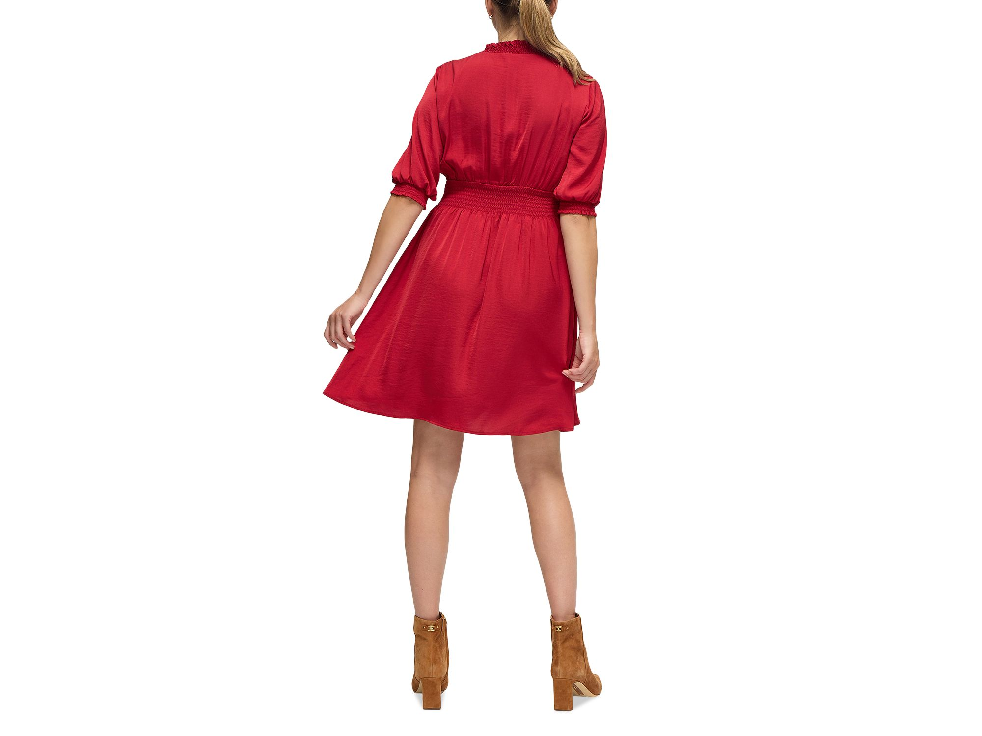 Deep V Smocked Maternity Dress — Image 5