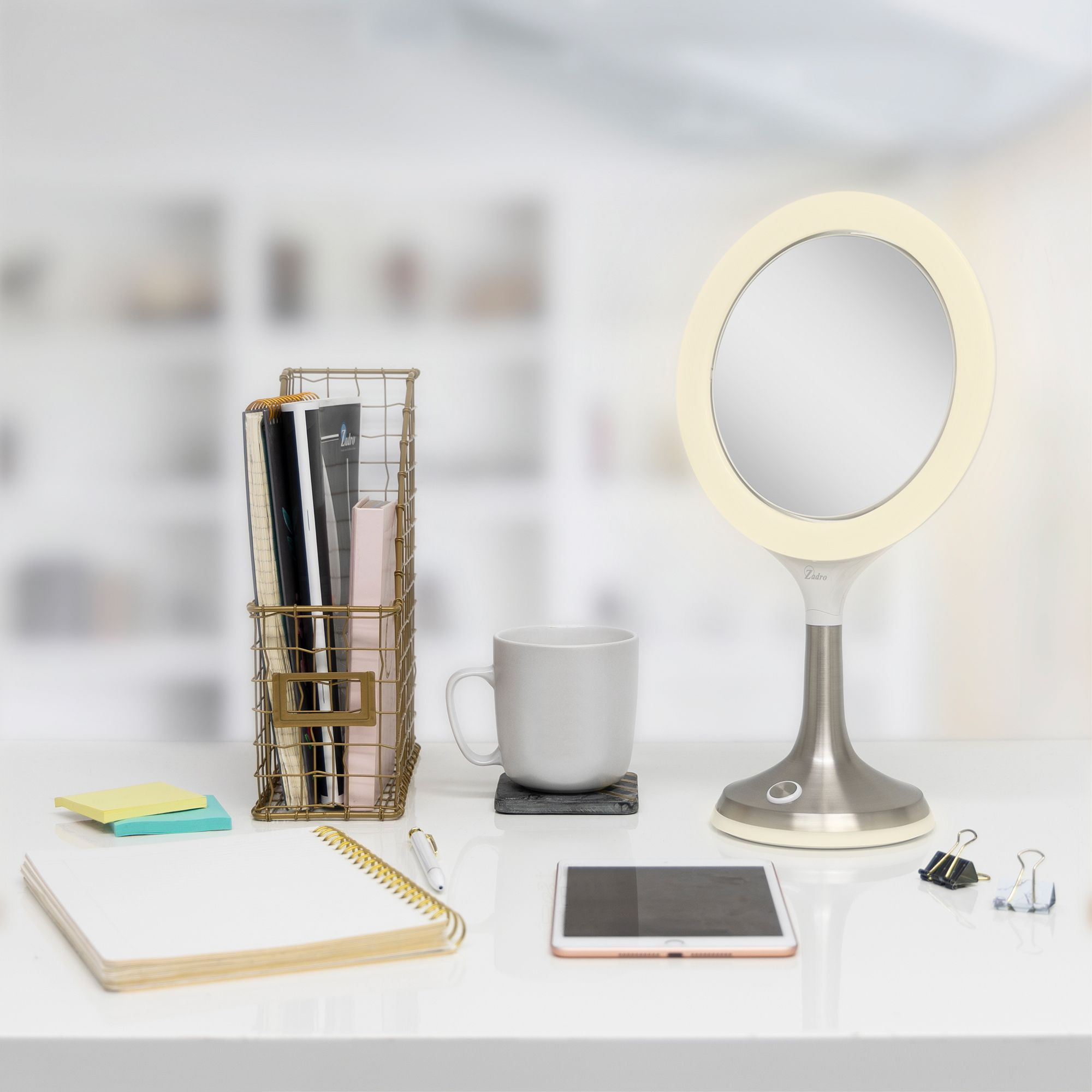 Mood Therapy UV Free LED Ring Light & Vanity Mirror, 8X/1X Magnification — Image 4