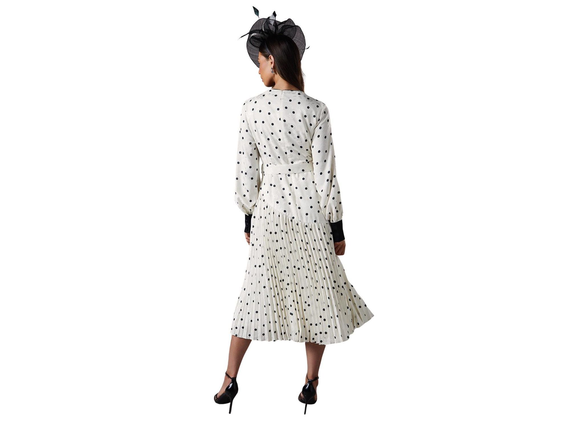 Long Sleeve Pleated Midi Dress — Image 4