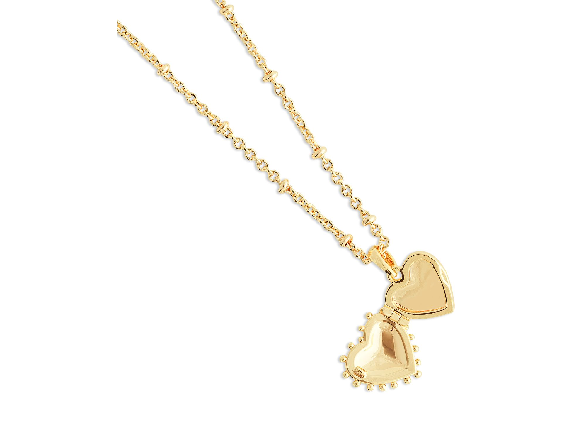 Small Heart Locket Pendant Necklace, 16"-17" — Image 6