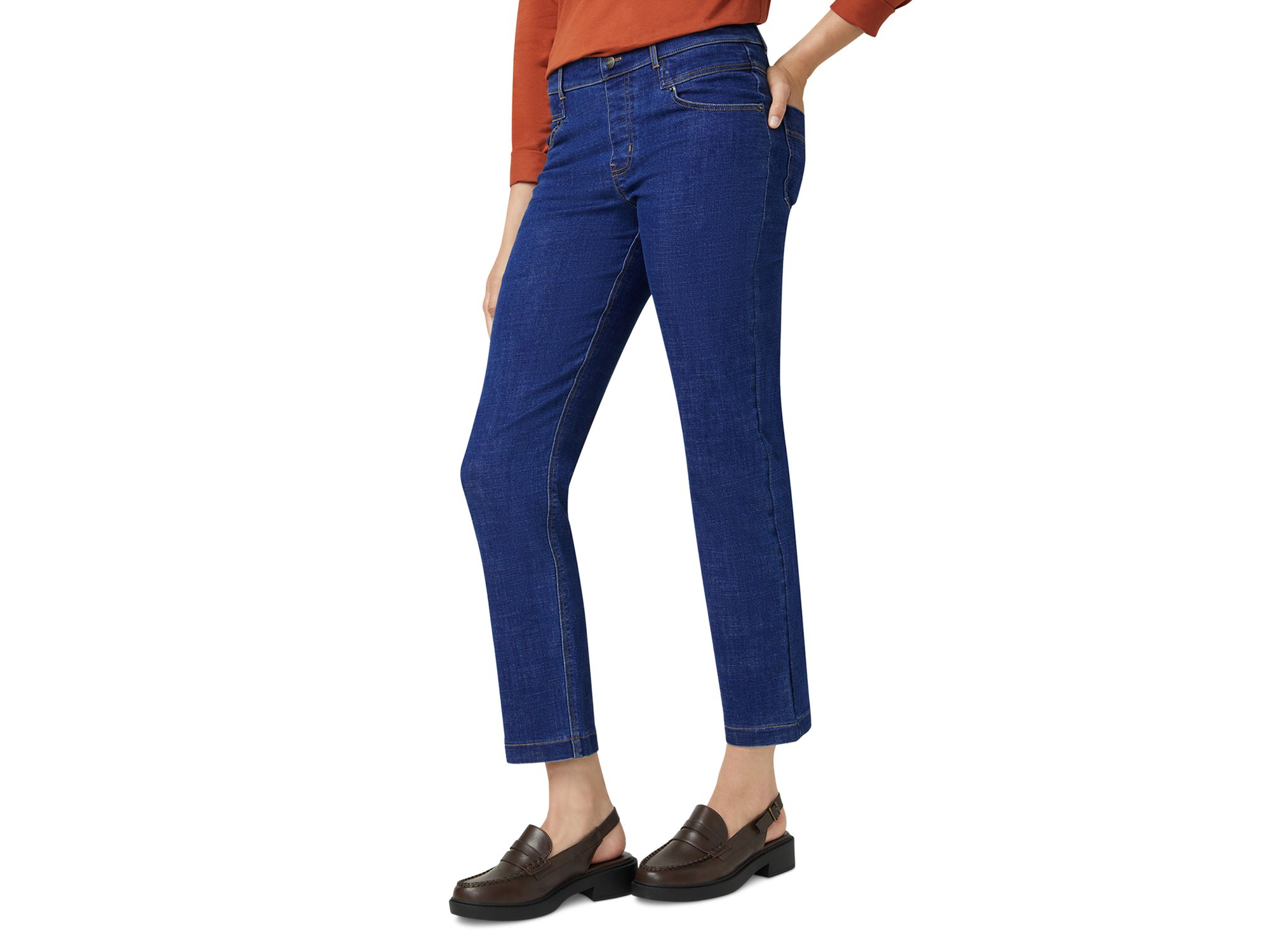 Crosshatch Mid Rise Straight Jeans in Indigo — Image 3