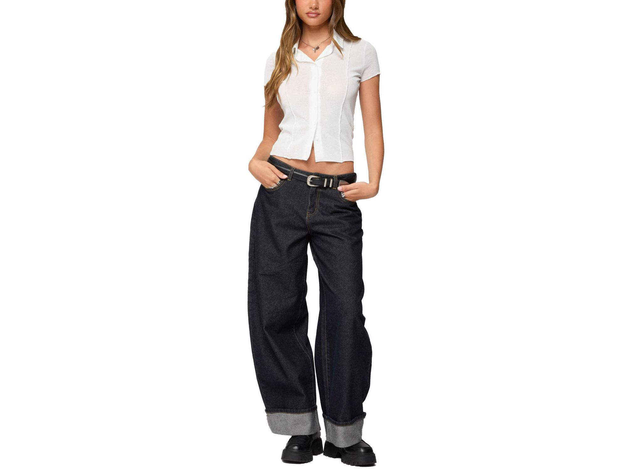 Geena Semi Sheer Button Up Shirt — Image 5