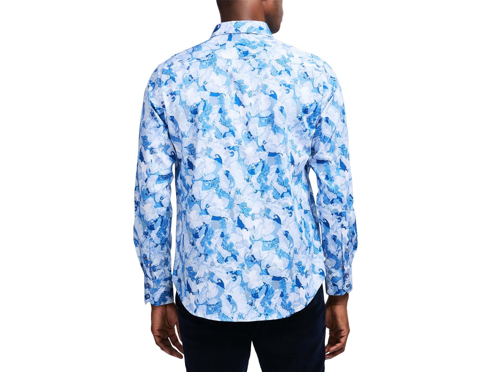 Baskerville Printed Long Sleeve Button Front Shirt — Image 3