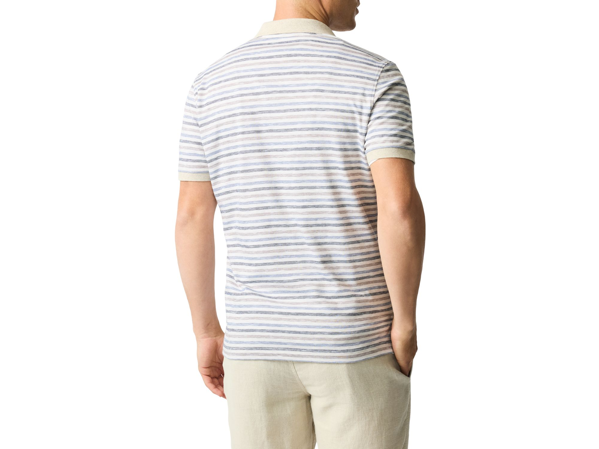 Somes Island Slim Fit Striped Polo Shirt — Image 3
