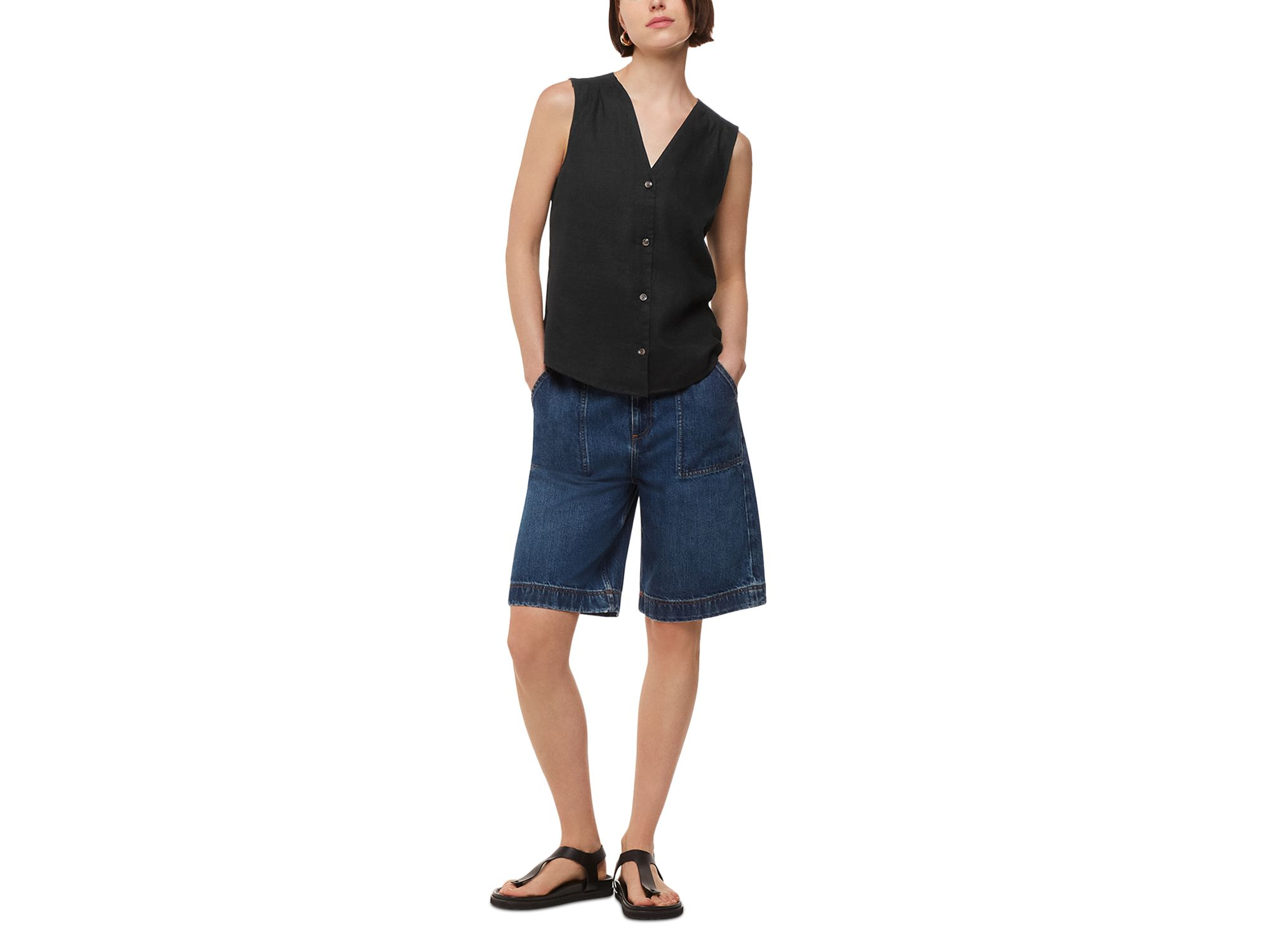Laura Linen V Neck Vest — Image 5