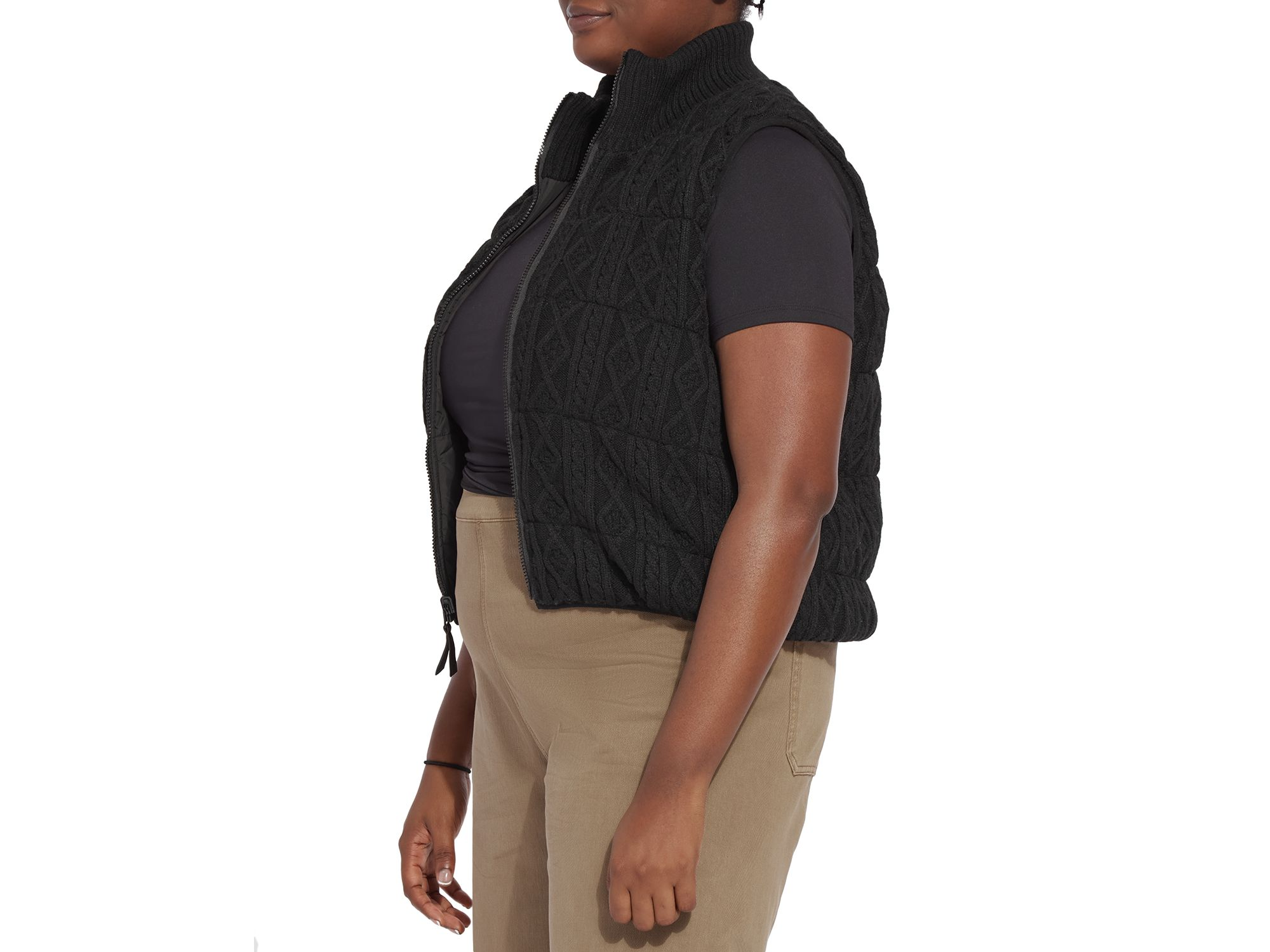 Prudence Reversible Sweater Puffer Vest — Image 3