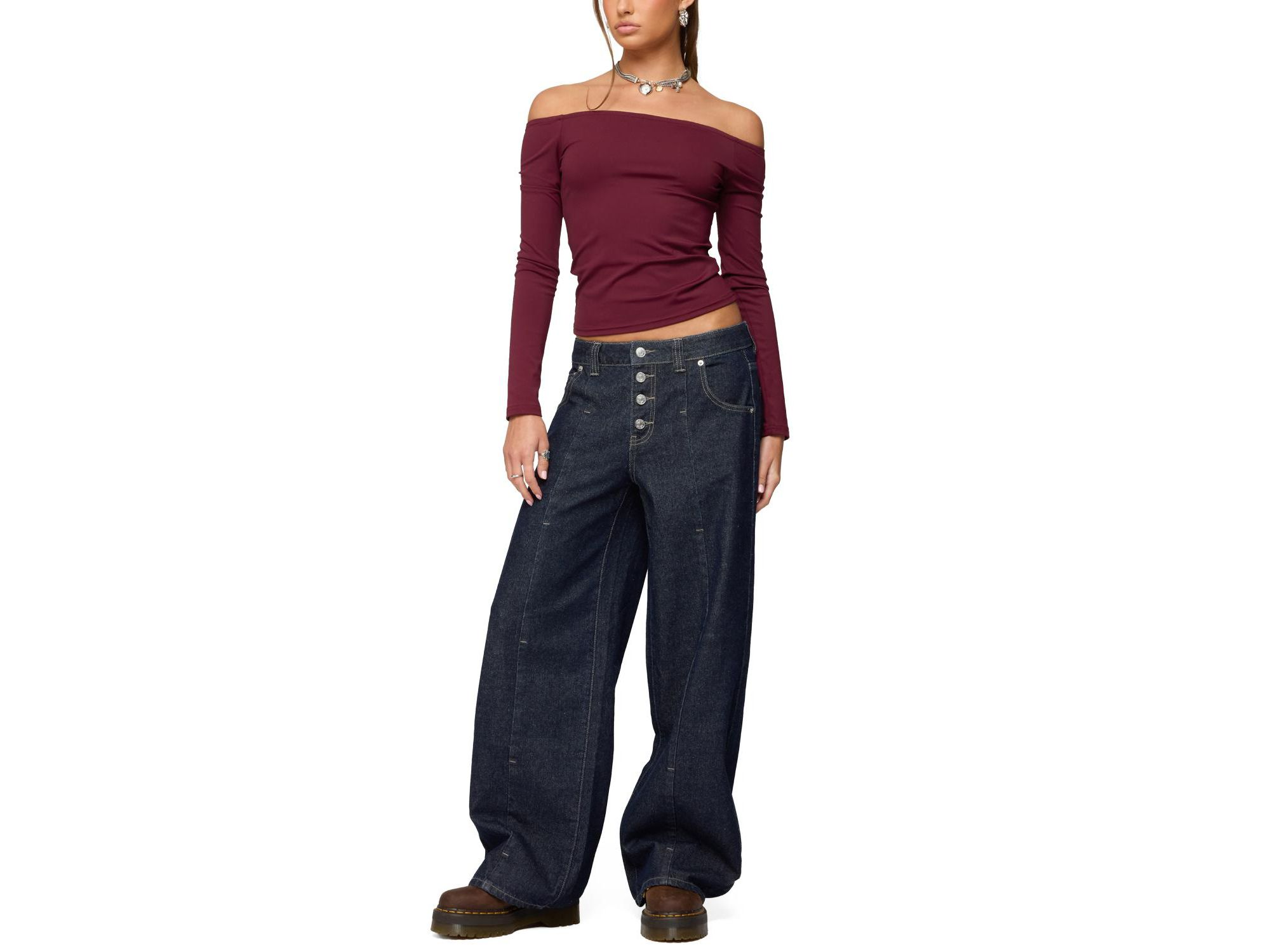Katie Off Shoulder Long Sleeve Top — Image 4