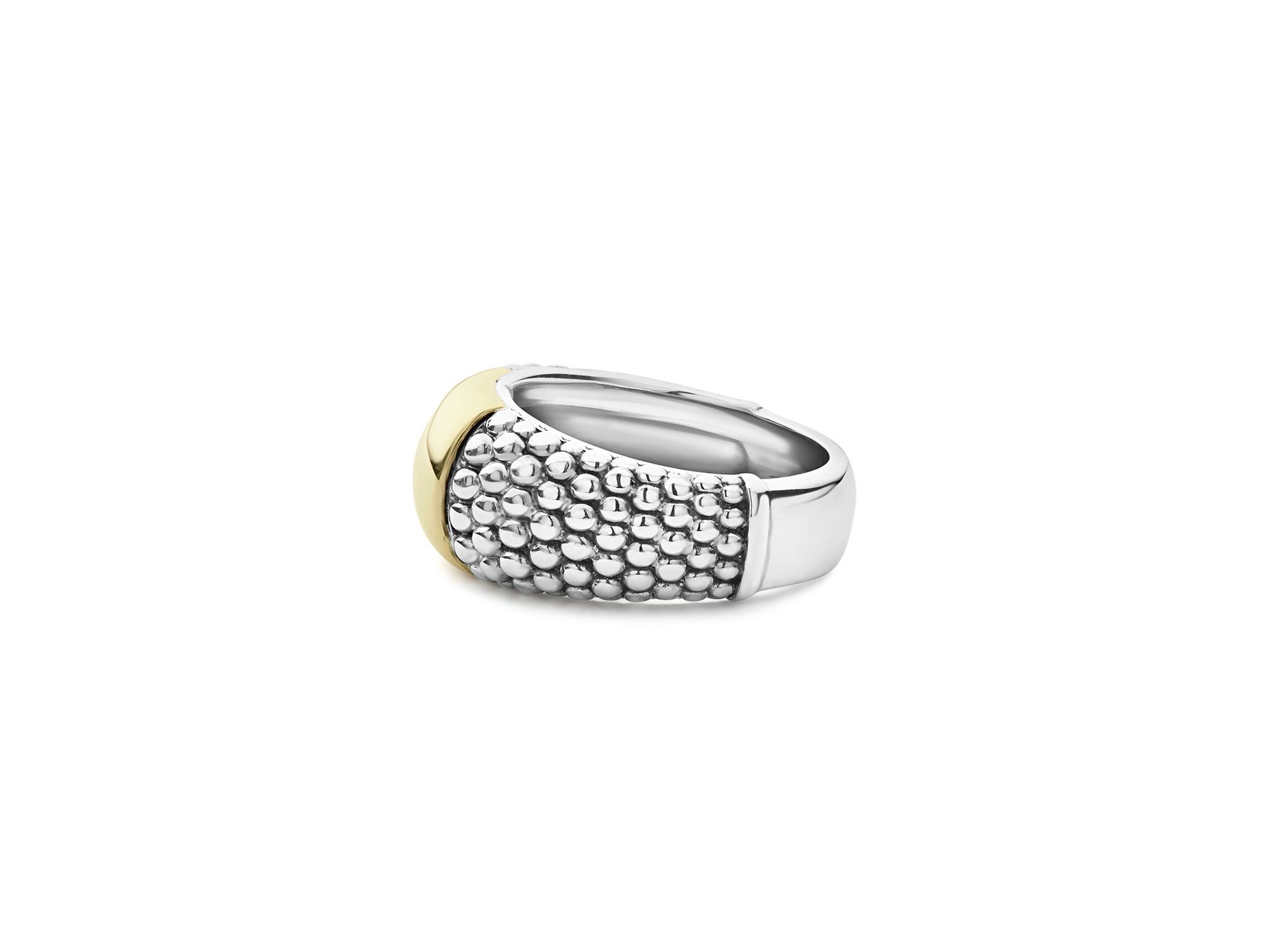 18K Yellow Gold & Sterling Silver High Bar Plate Ring — Image 3