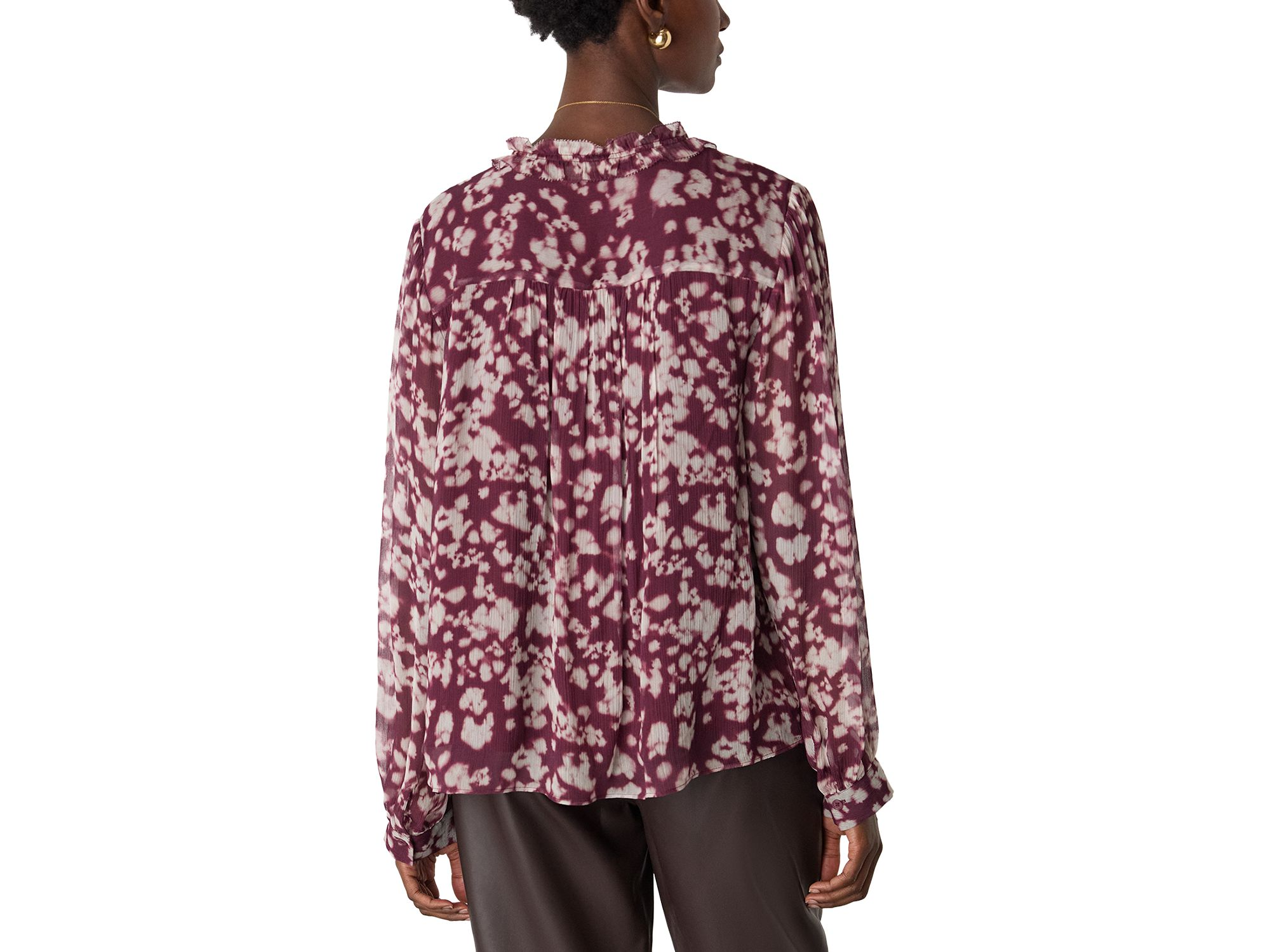 Inky Floral Long Sleeve Blouse — Image 4
