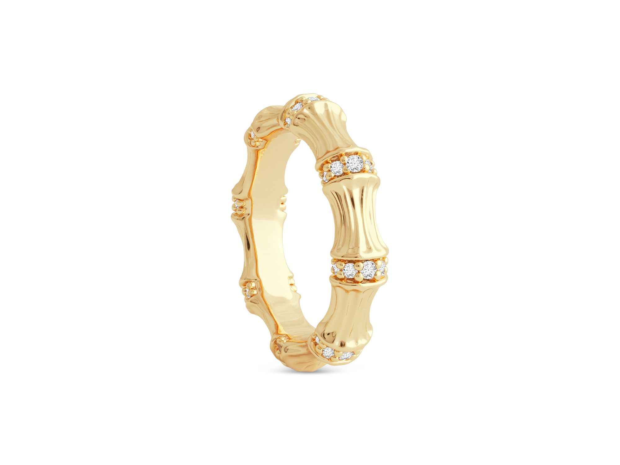 Sculpted Bamboo Ring in 18K Gold Plated — Image 3