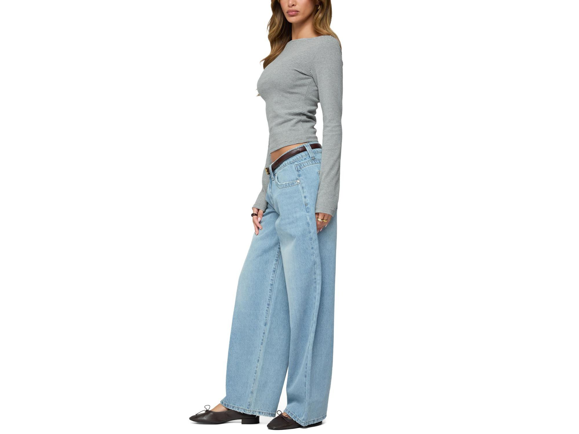 Loria Striped Boat Neck Top — Image 5