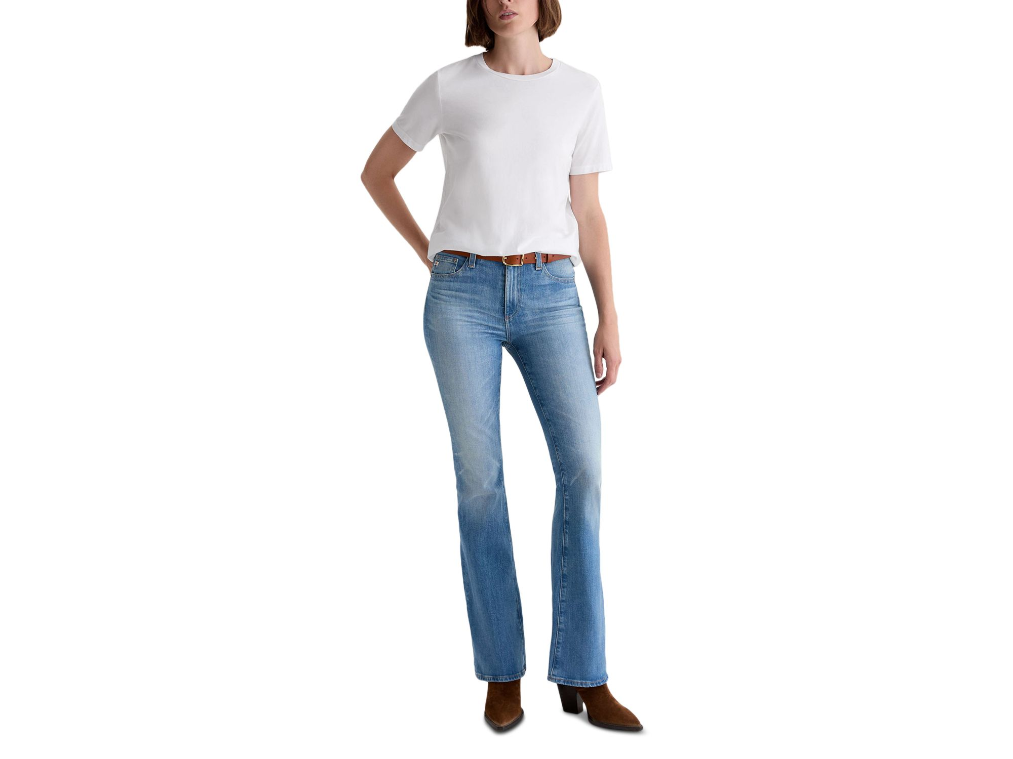 Farrah Mid Rise Bootcut Jeans in 18 Years Bisou — Image 8
