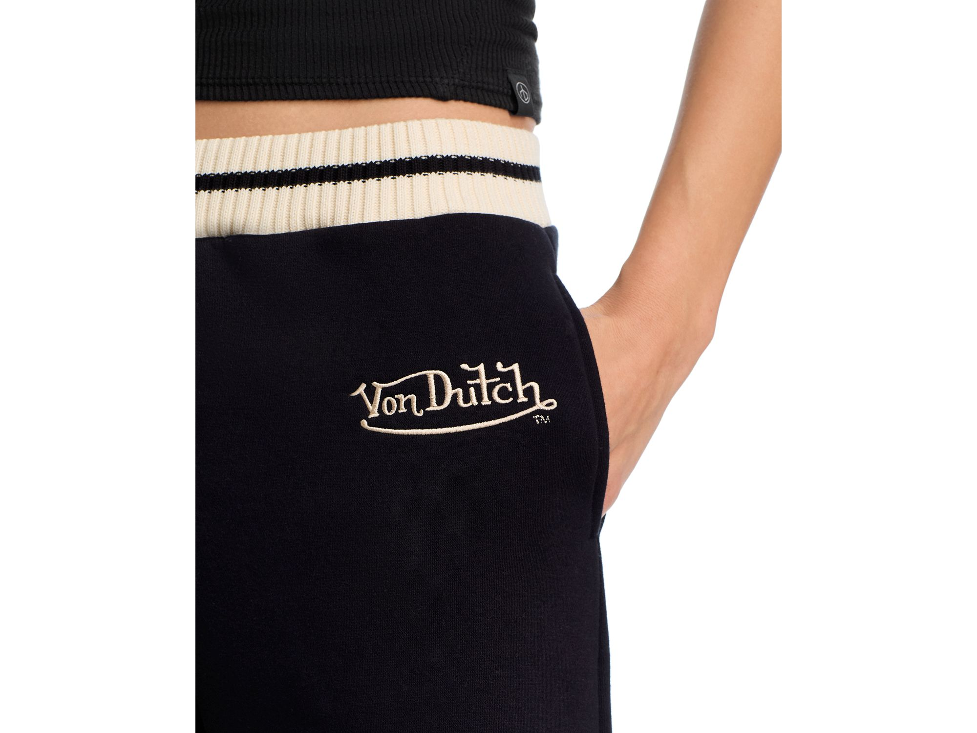 x Von Dutch Striped Rib Crewneck Pullover & Wide Leg Pants — Image 3