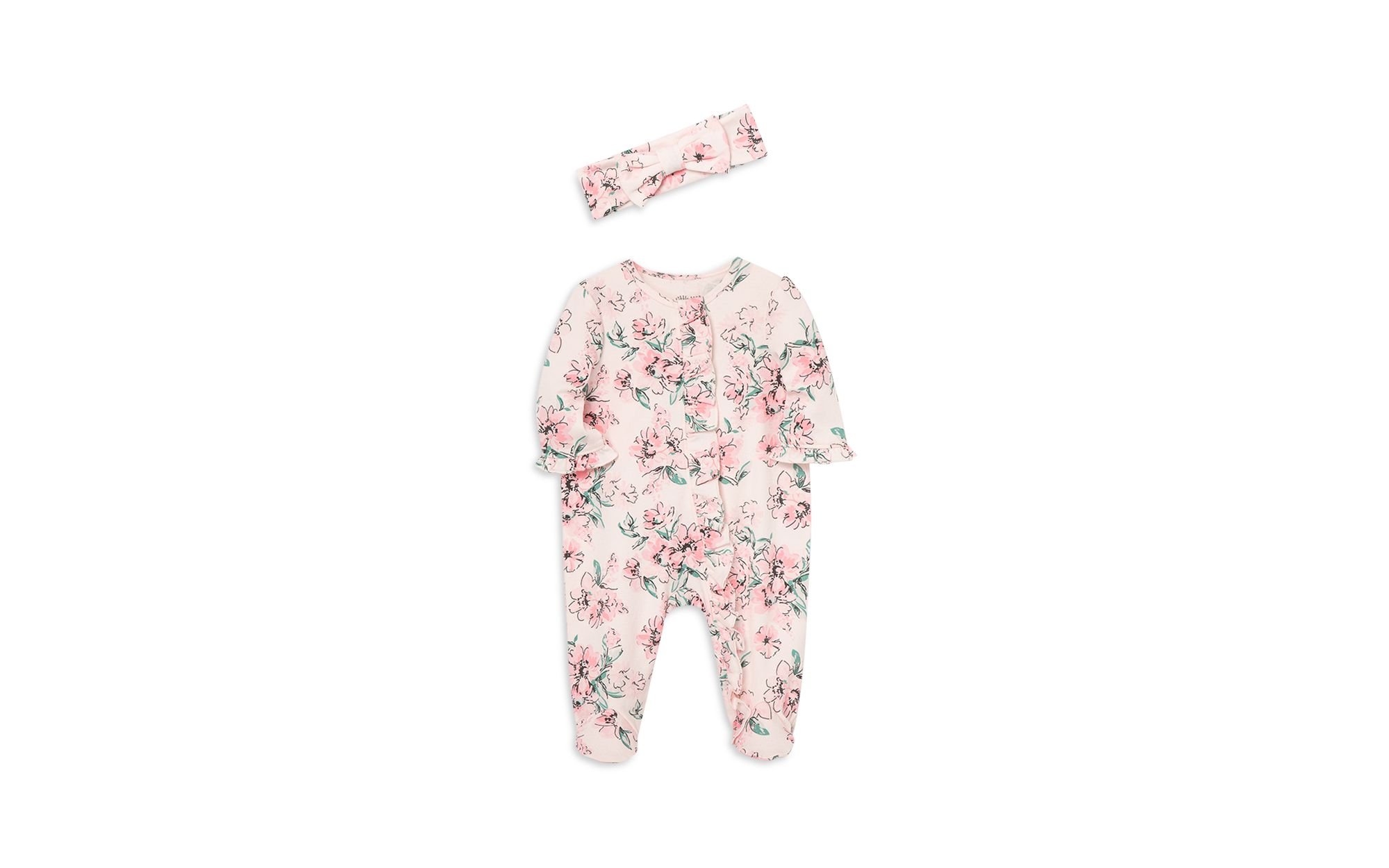 Girls' Dream Floral Footie & Headband - Baby — Image 5