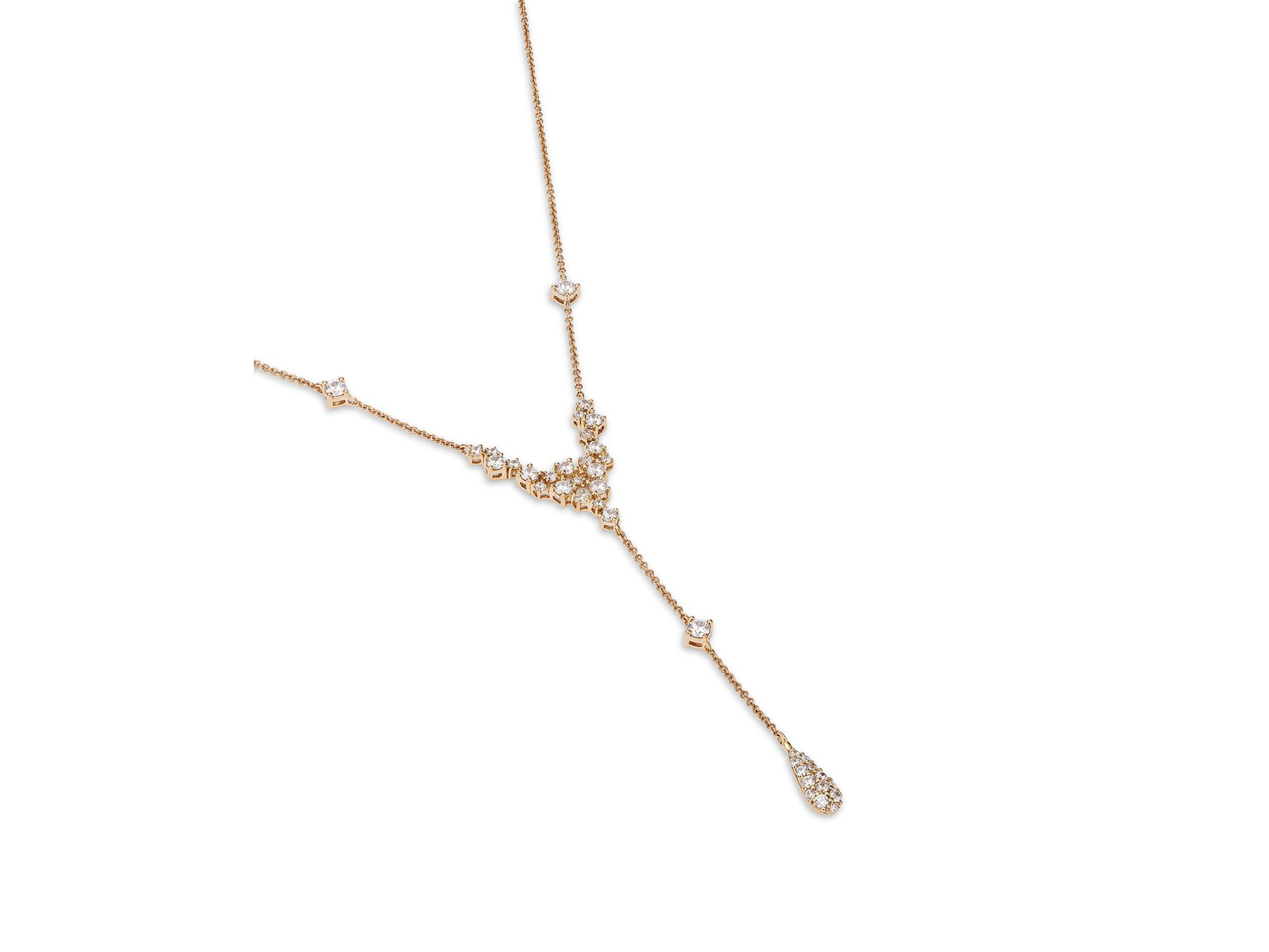 Diamond Scatter Lariat Necklace in 14K Yellow Gold, 1.0 tcw — Image 4