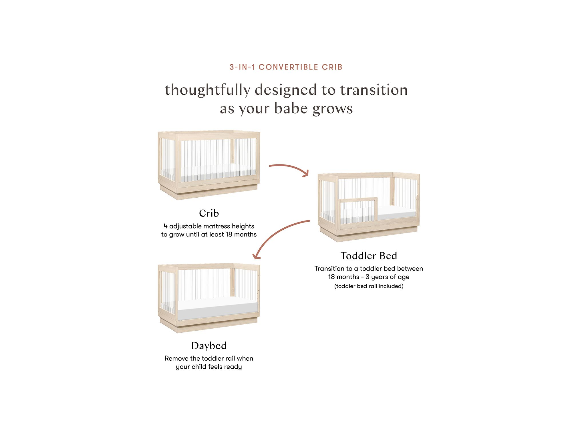 Harlow Acrylic 3-in-1 Convertible Crib — Image 10