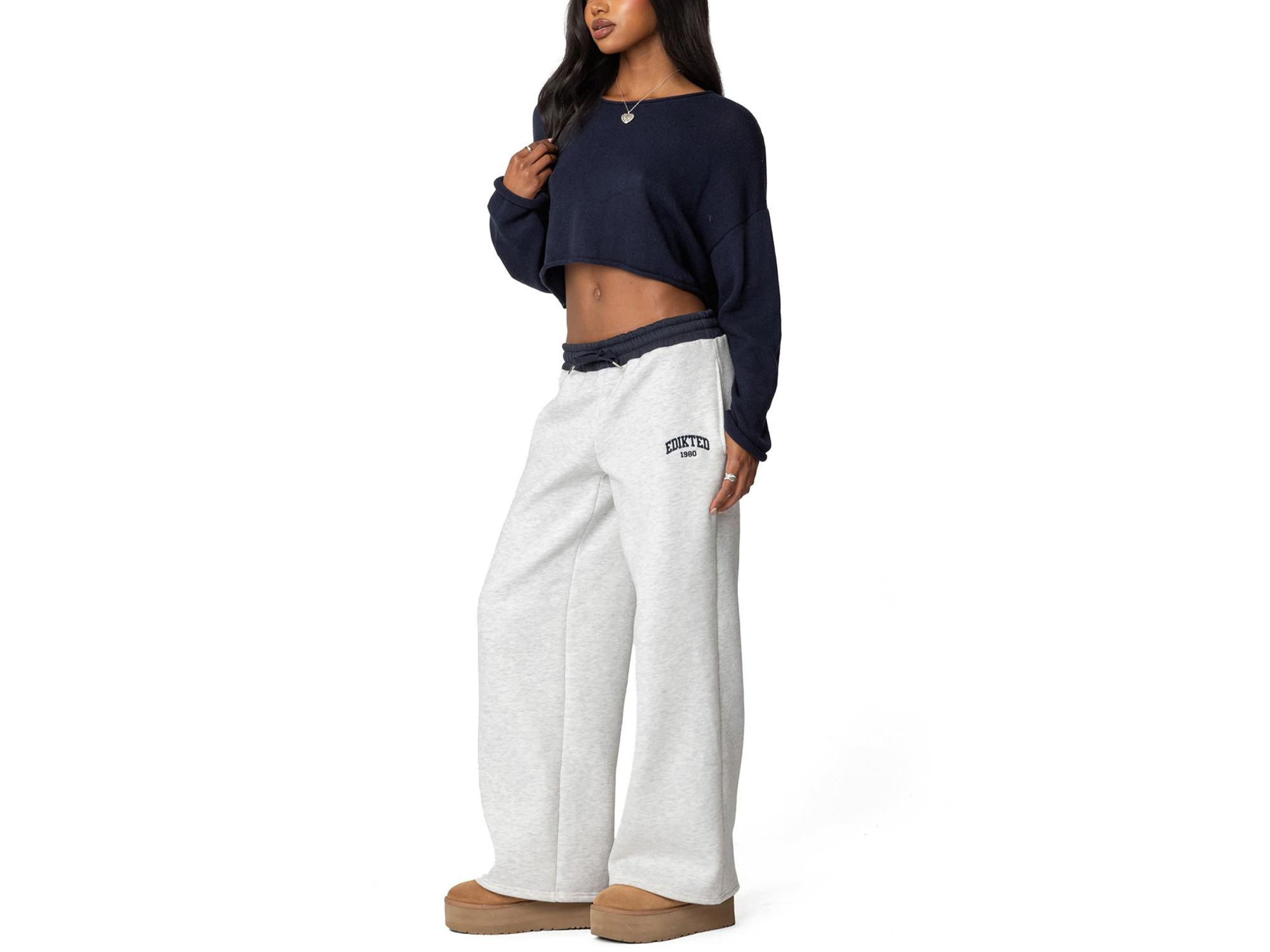 Contrast Embroidered Sweatpants — Image 3