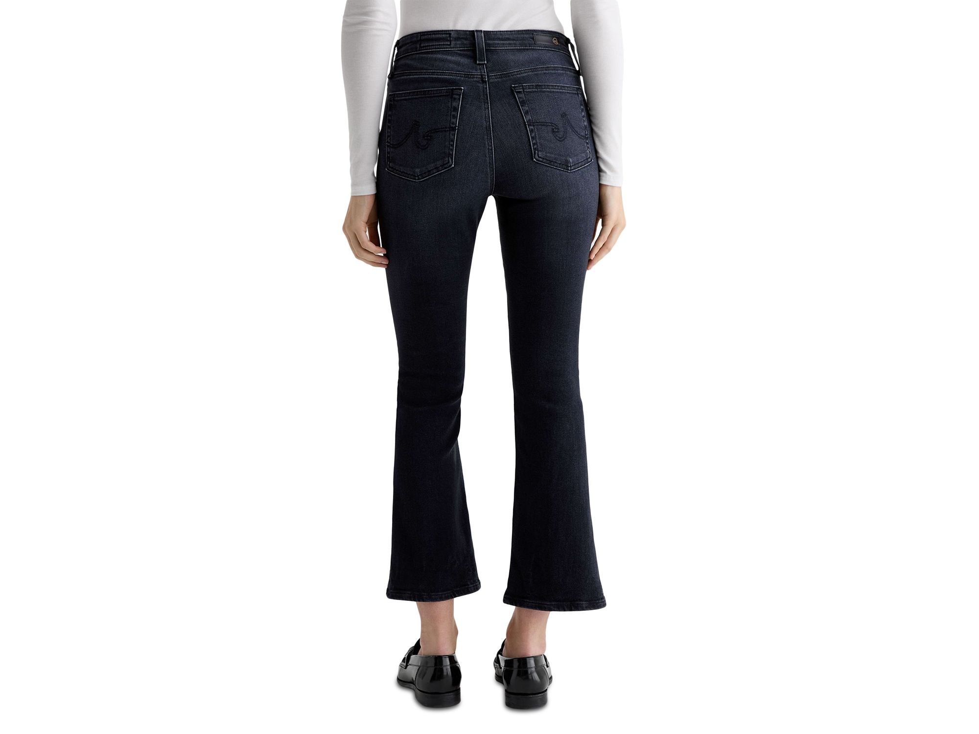 Farrah Mid Rise Cropped Bootcut Jeans in Glitch — Image 3