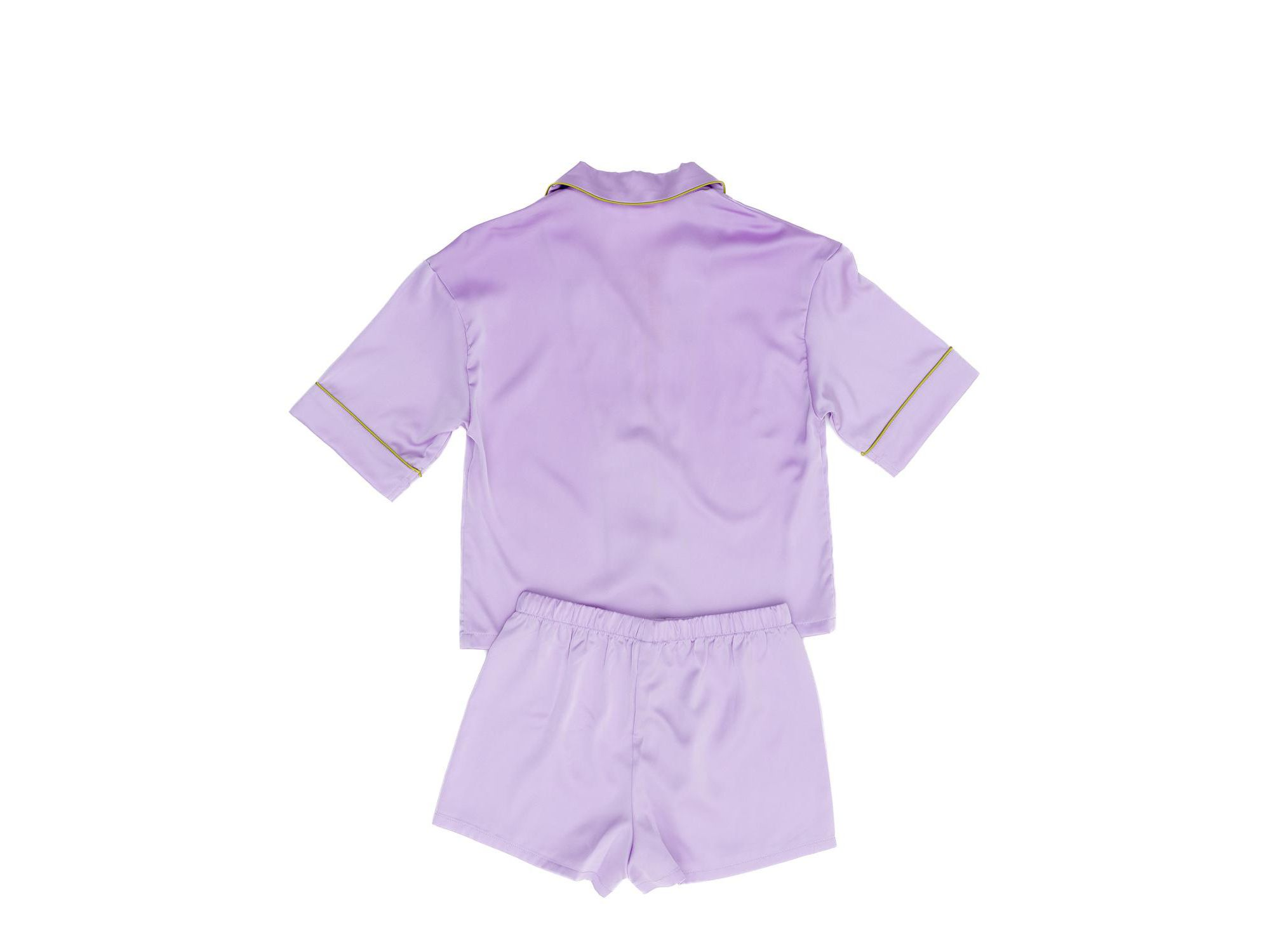 Girls' Lavender Silky Short Sleeve Shorts Set-Little Kid, Big Kid — Image 4