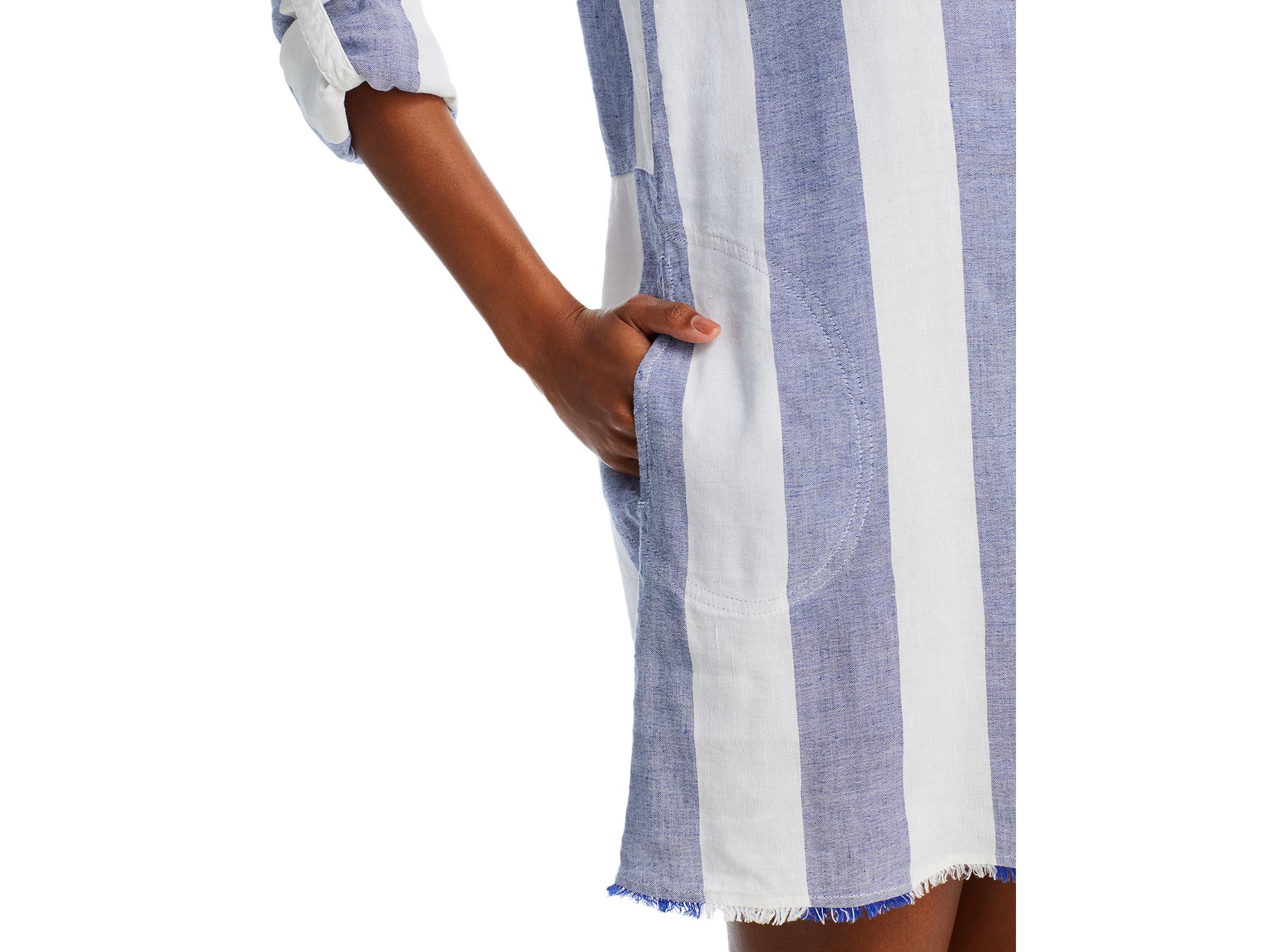 Rugby Beach Stripe Boyfriend Shirt Swim Coverup — Image 3