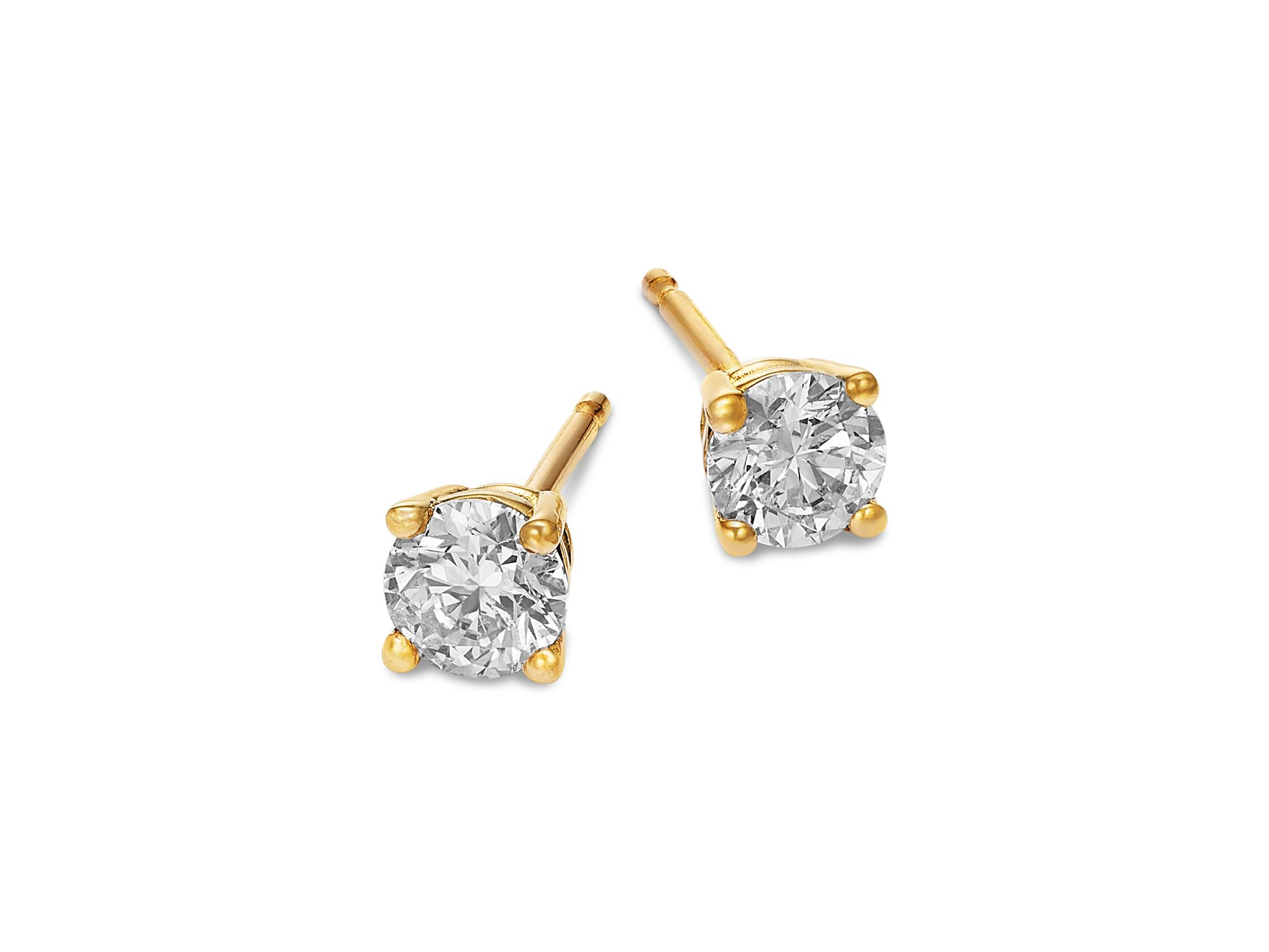 Certified Diamond Colorless Stud Earrings in 18K Yellow Gold, 0.50 tcw — Image 3