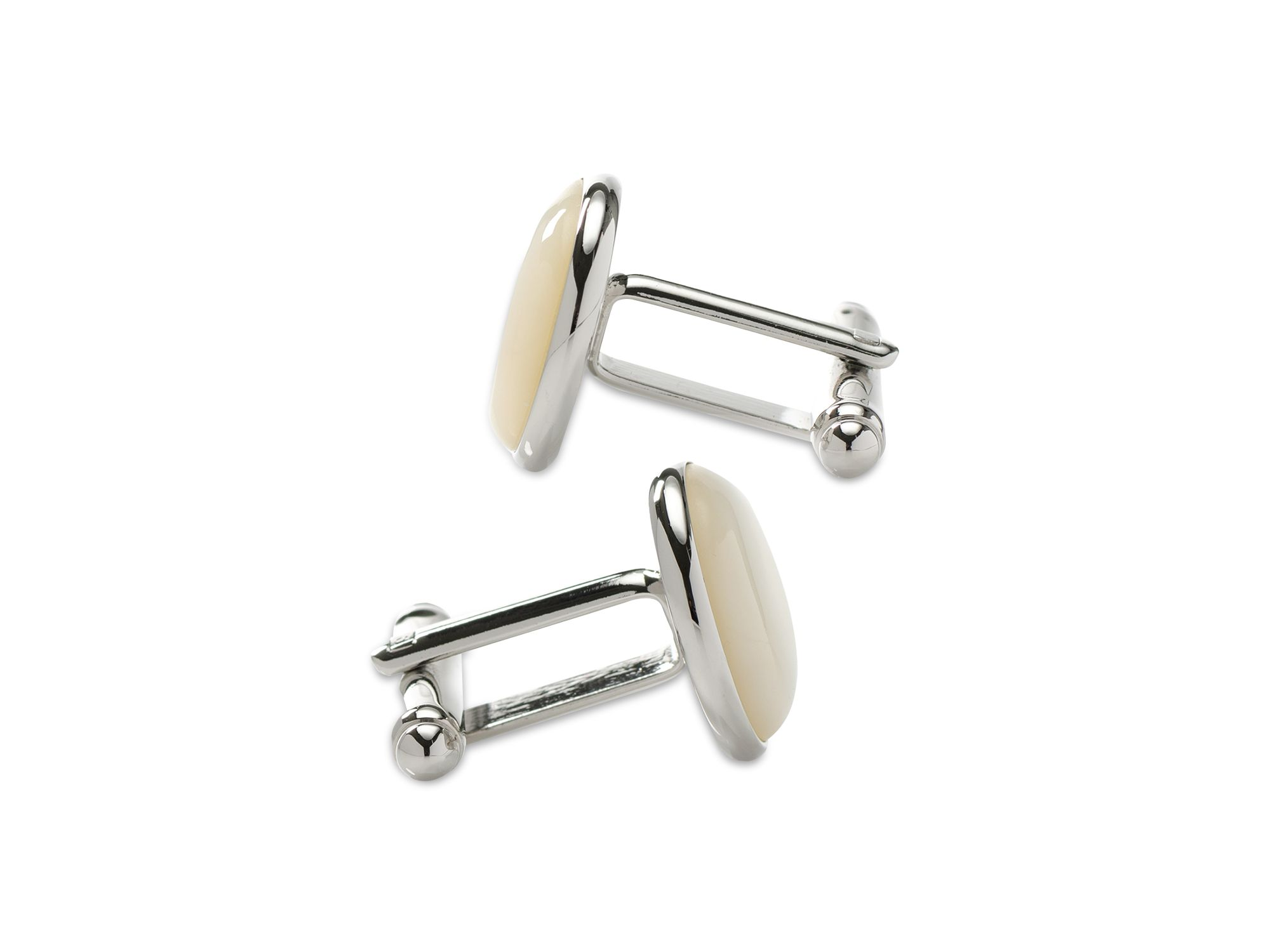 Silver-Tone Mother of Pearl Cufflinks — Image 3