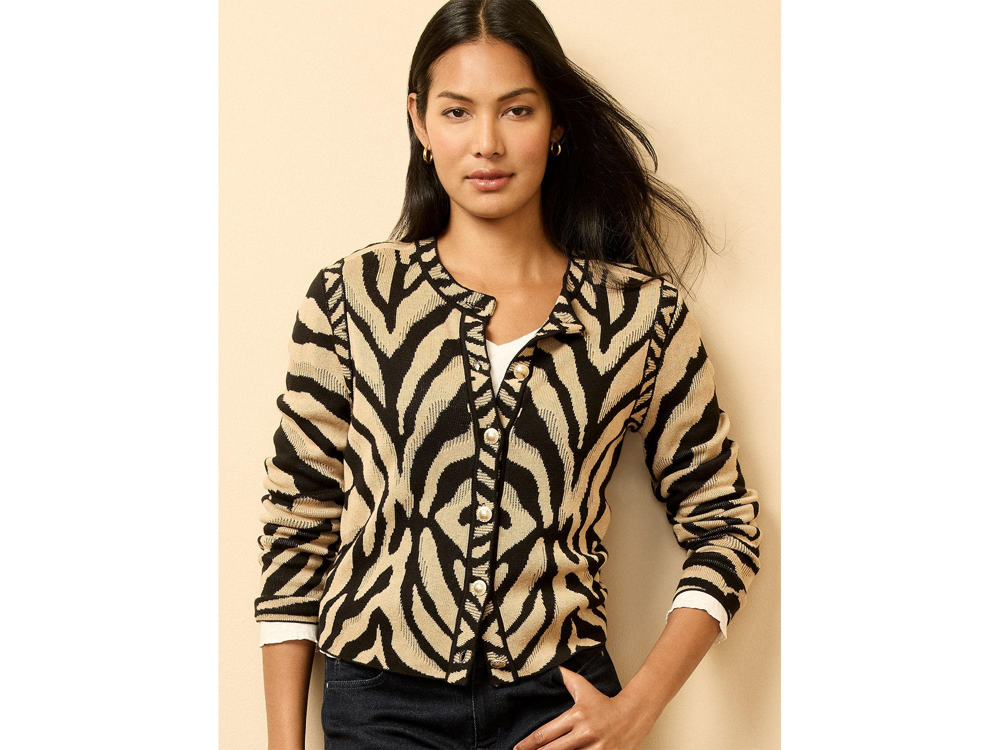 Animal Jacquard Cardigan — Image 3