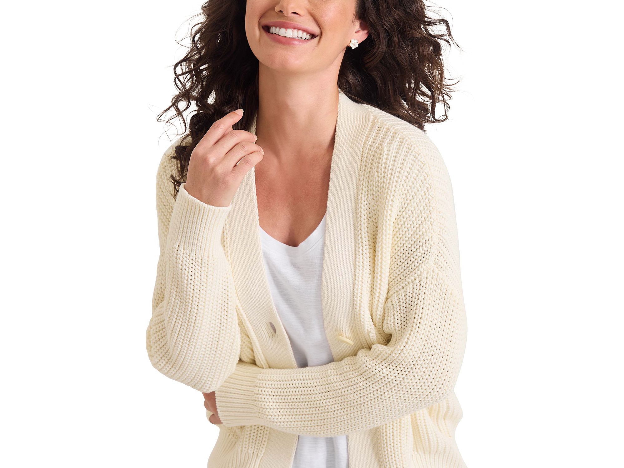 Zoe Shaker Stitch Cardigan — Image 3