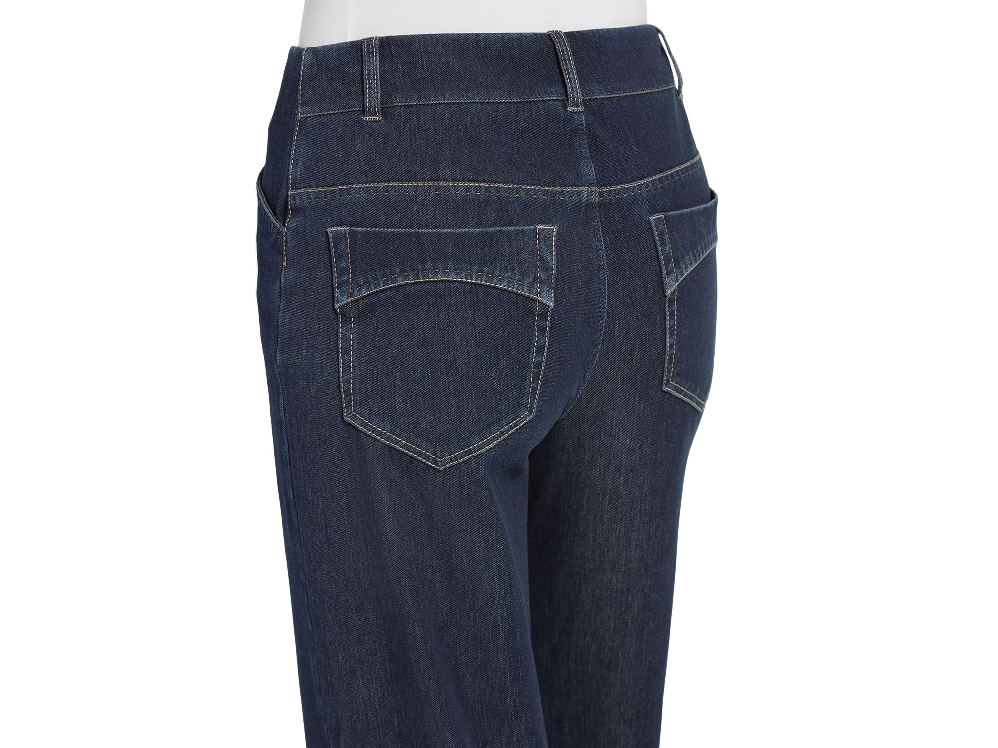 Samara High Rise Cuffed Wide Leg Jeans in Indigo — Image 3