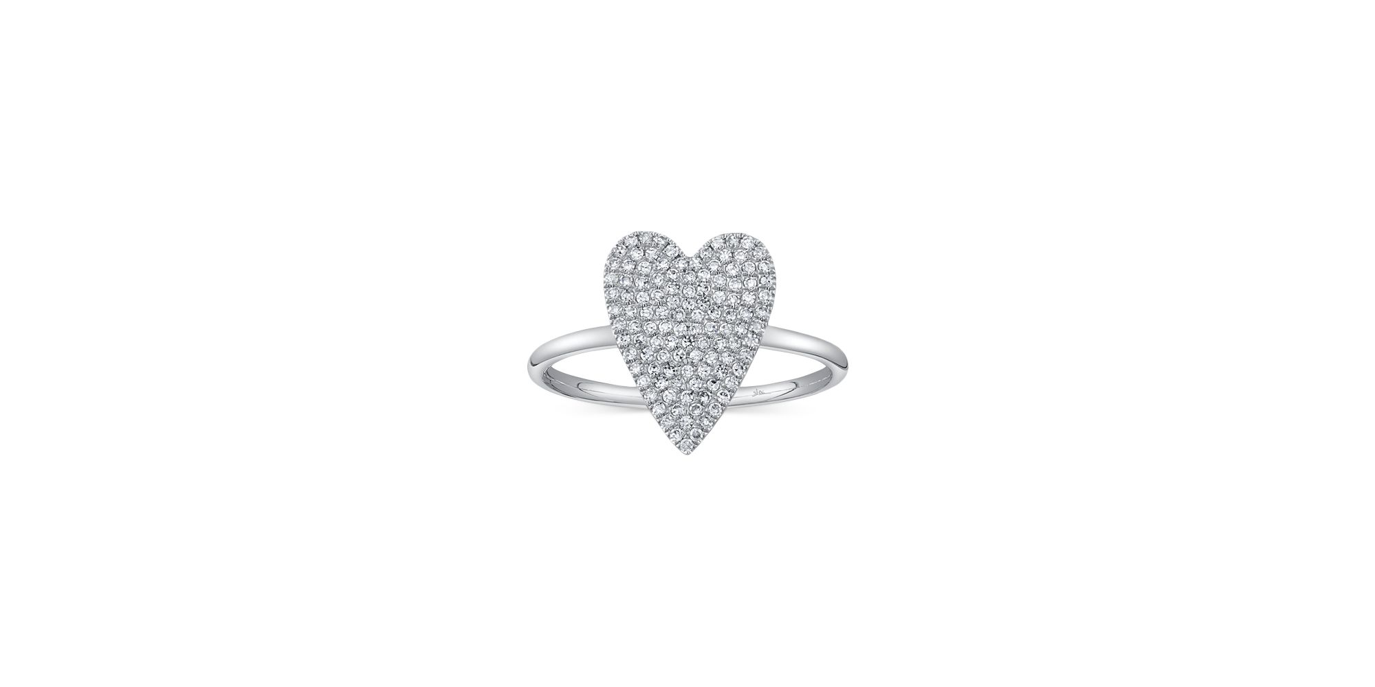 14K White Gold Kate Diamond Heart Ring, 0.26 tcw — Image 3