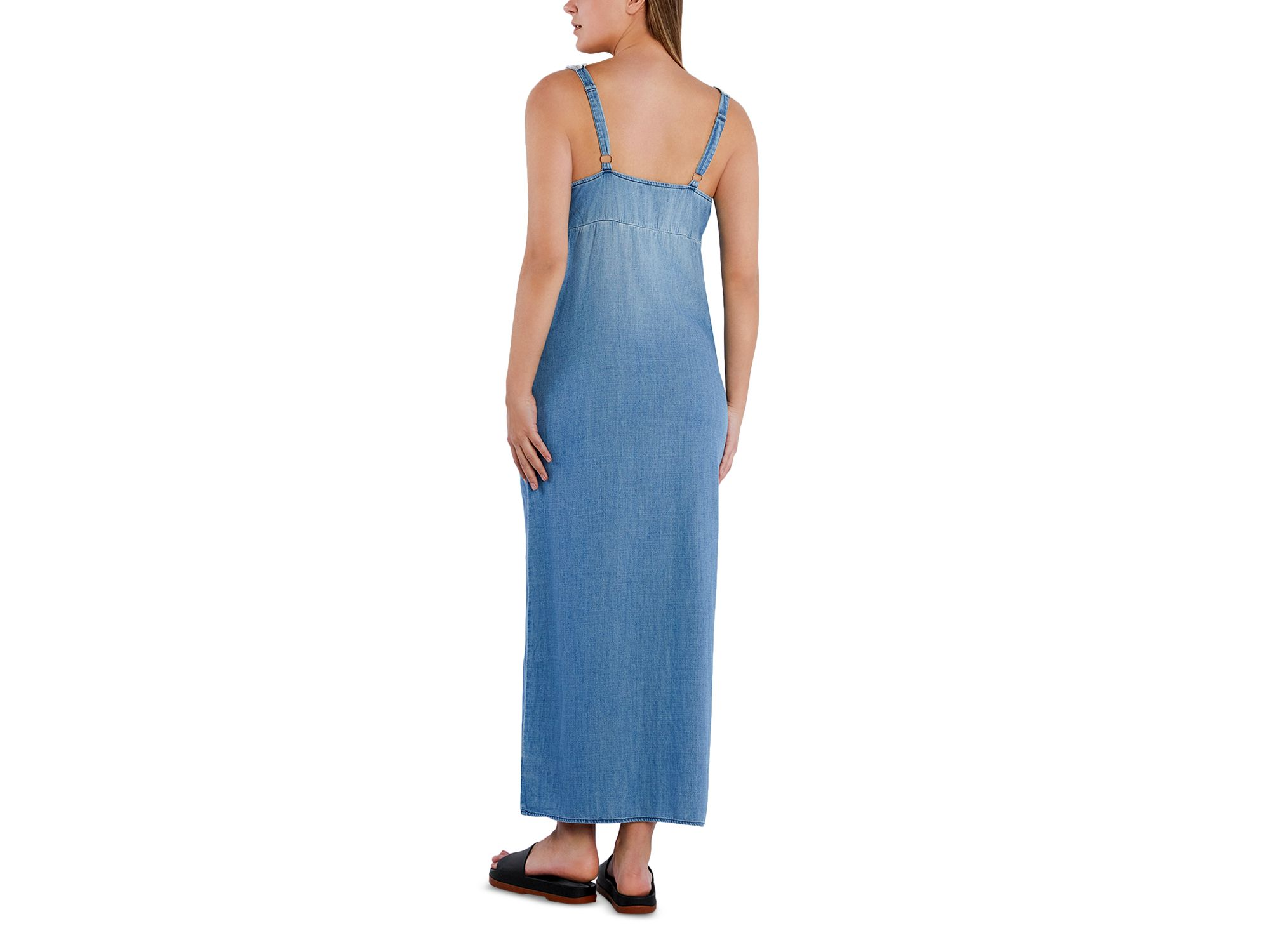 Denim Midi Slip Dress — Image 3