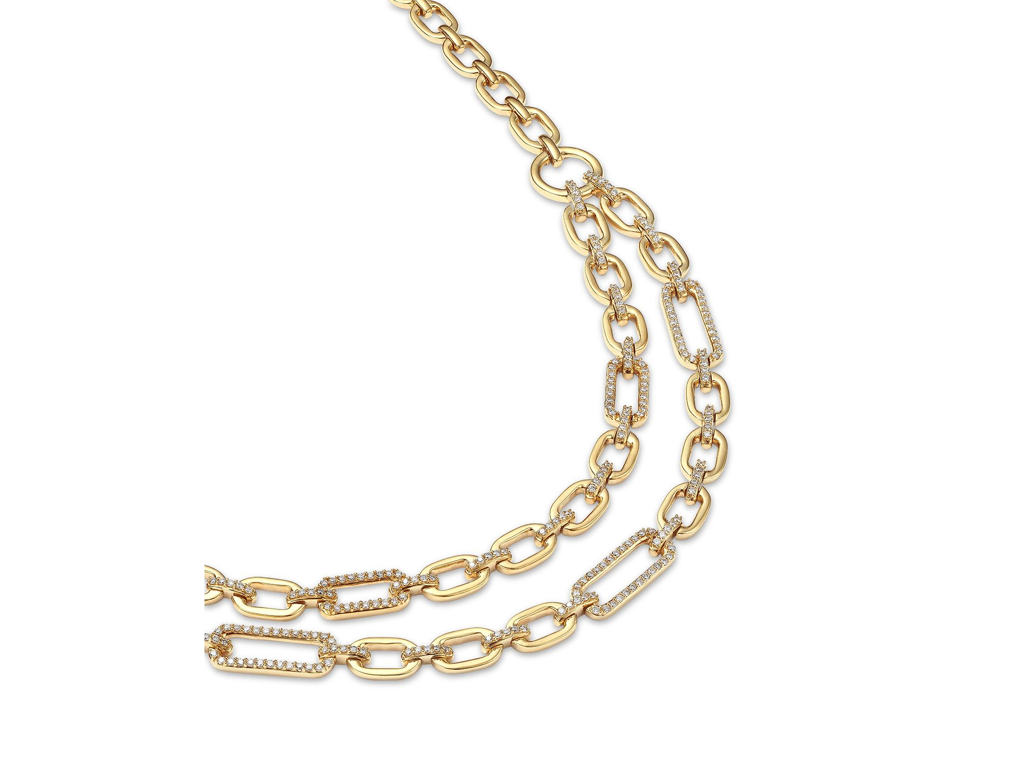 Diamond Double Row Collar Necklace in 14K Yellow Gold, 1.0 tcw — Image 3