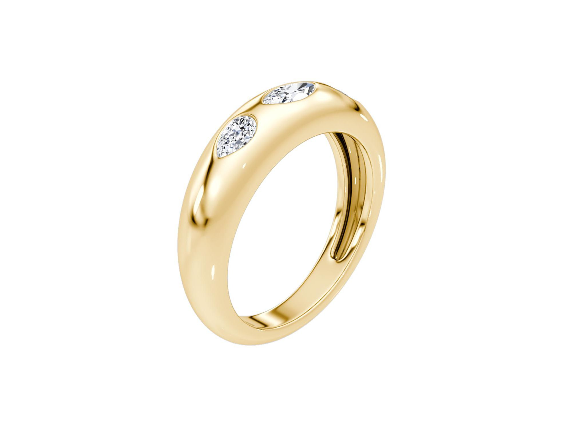 Petite Multi-Shape Band in 14K Gold, 0.48ctw Marquise & Pear Lab Created Diamonds — Image 4