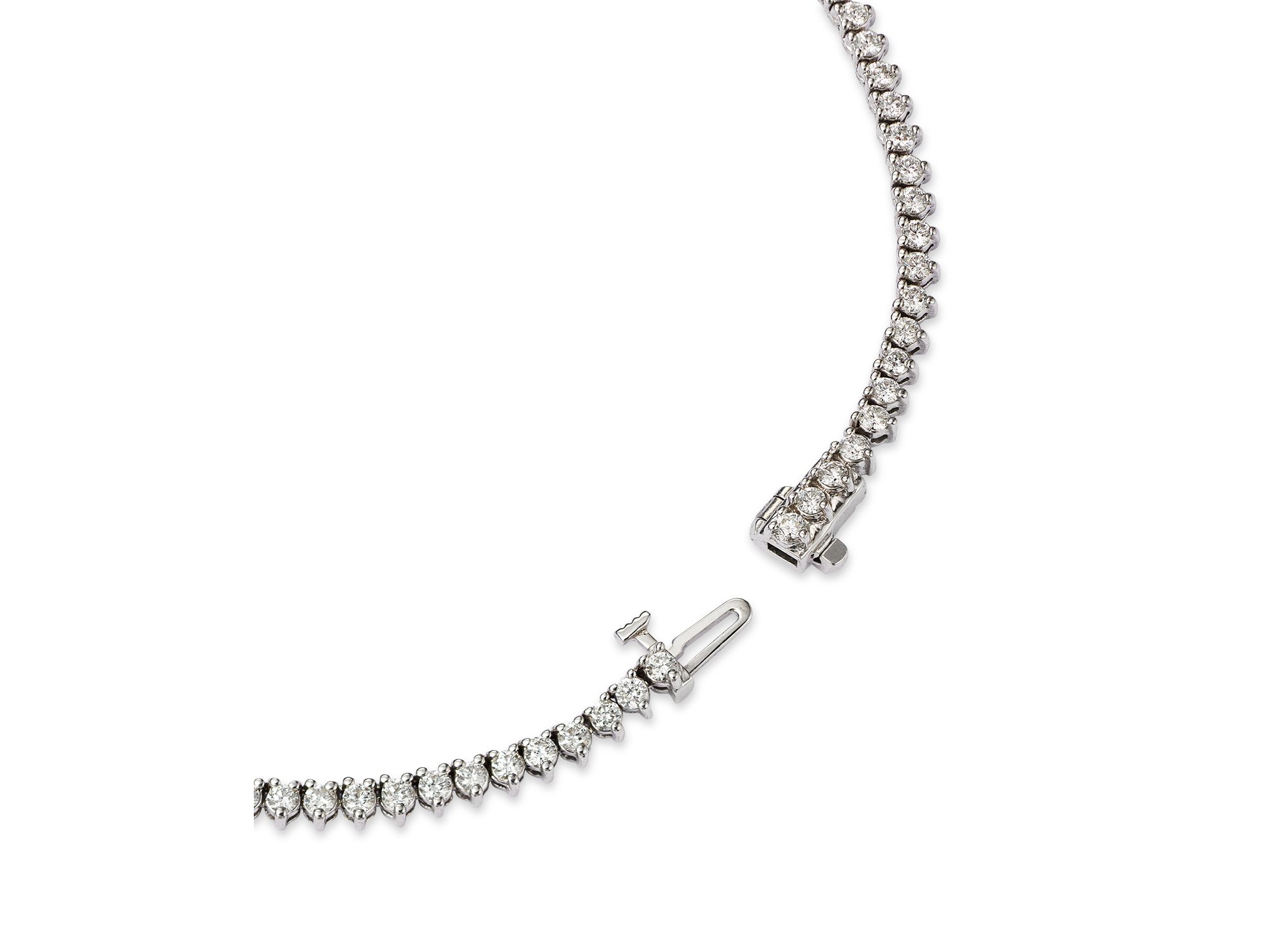 Certified Diamond Tennis Necklace in 14K White Gold, 10.0 tcw — Image 5