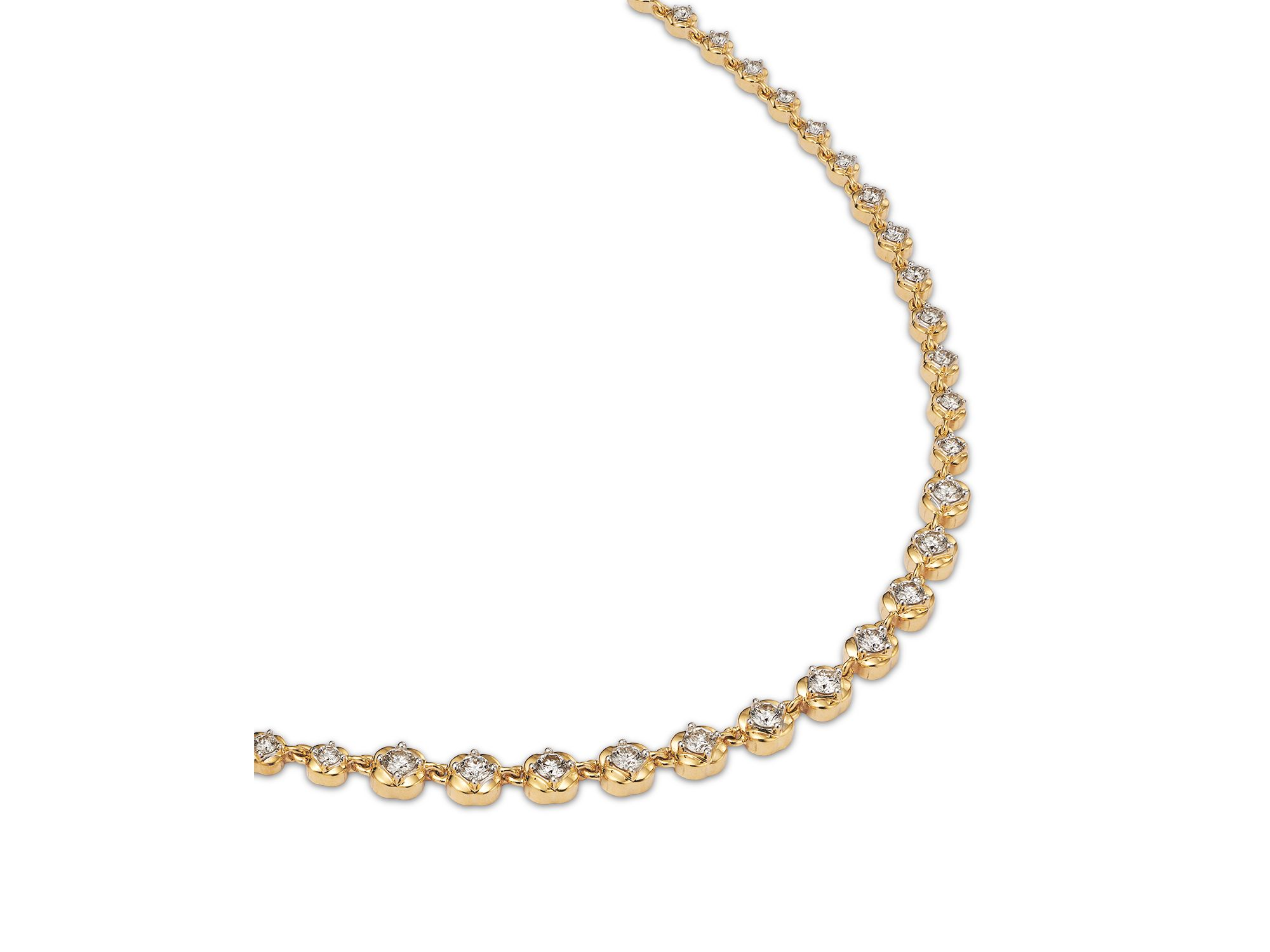 Diamond Graduated Collar Necklace in 14K Yellow Gold, 1.0 tcw — Image 3