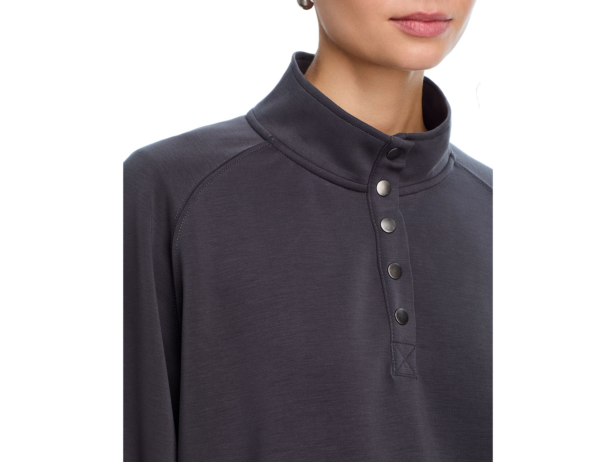 Graphite Cloud Henley Pullover & Luxe Cloud Wide Leg Pants — Image 3
