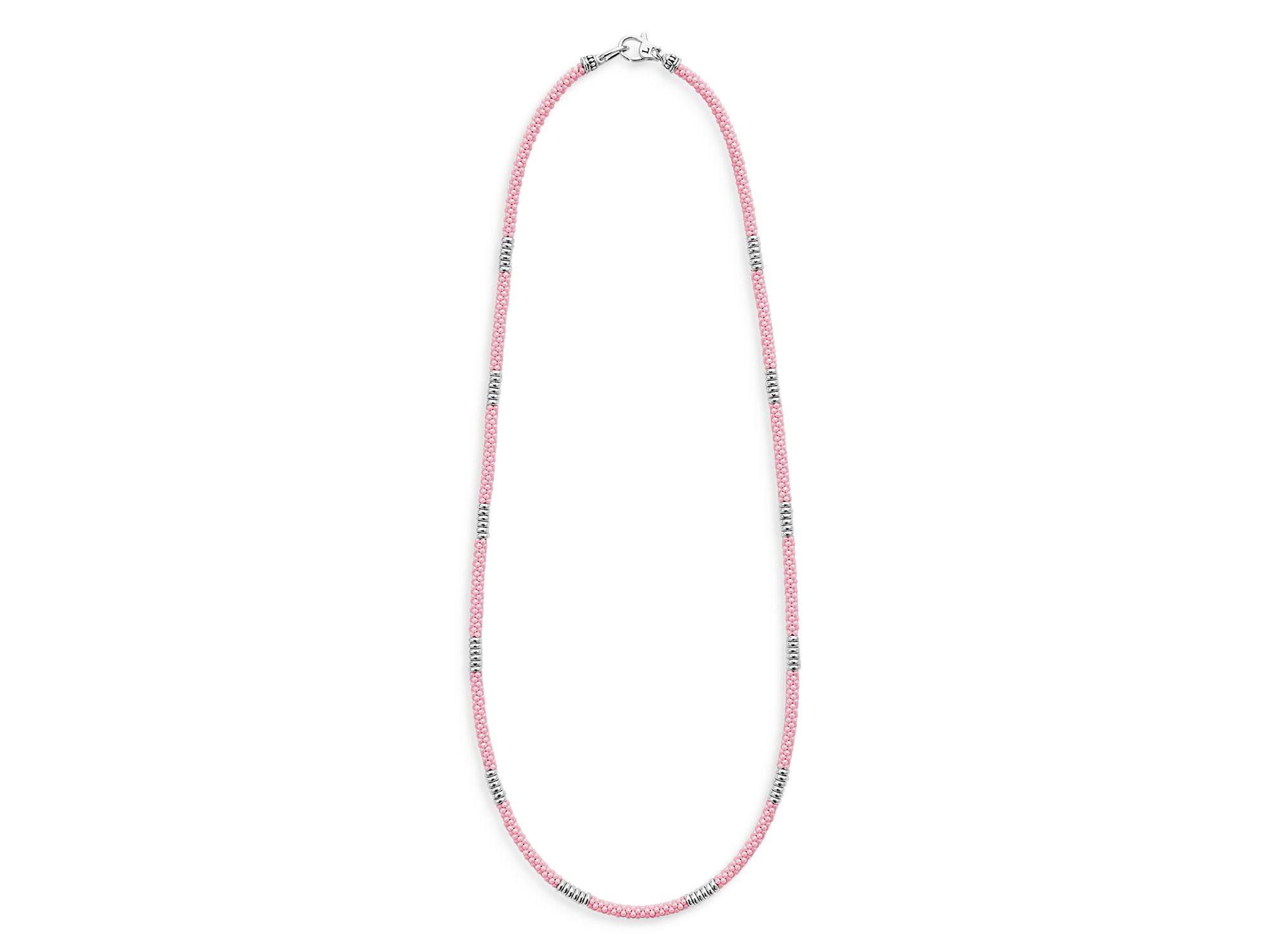 Sterling Pink Caviar Pink Ceramic Bead Collar Necklaces — Image 7