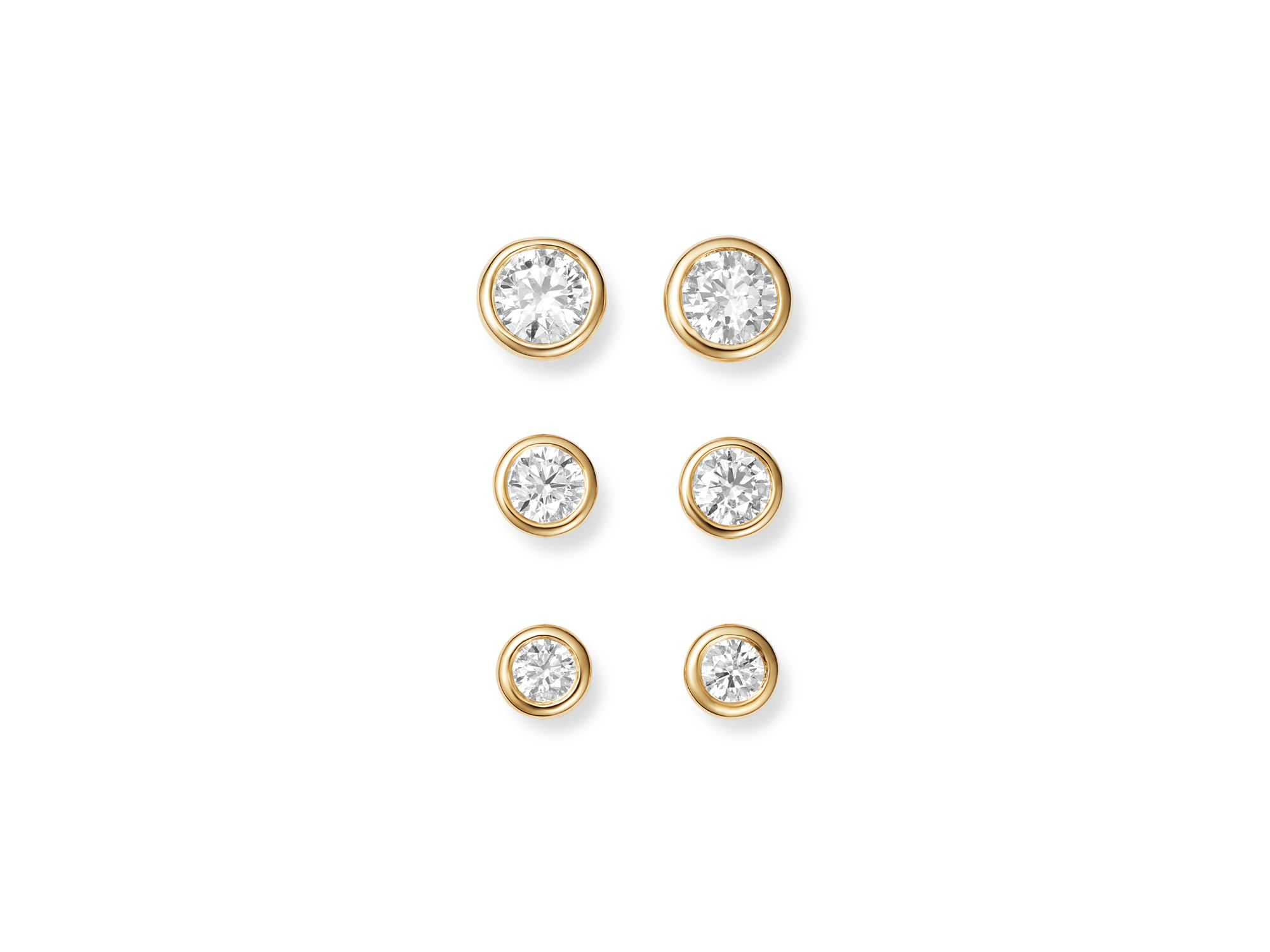Diamond Bezel Stud Earrings in 14K Yellow Gold, 0.20-1.0 tcw — Image 4