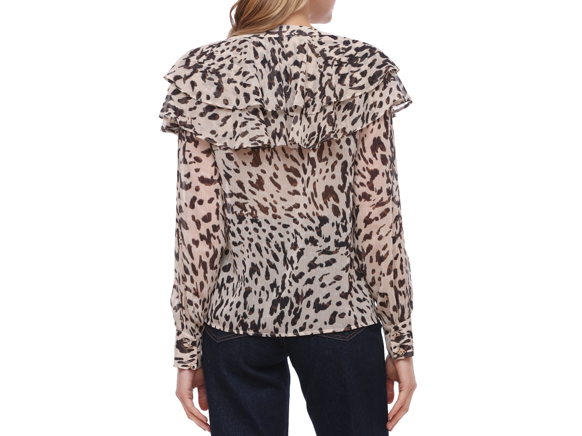 Printed Flutter Yoke Blouse — Image 3