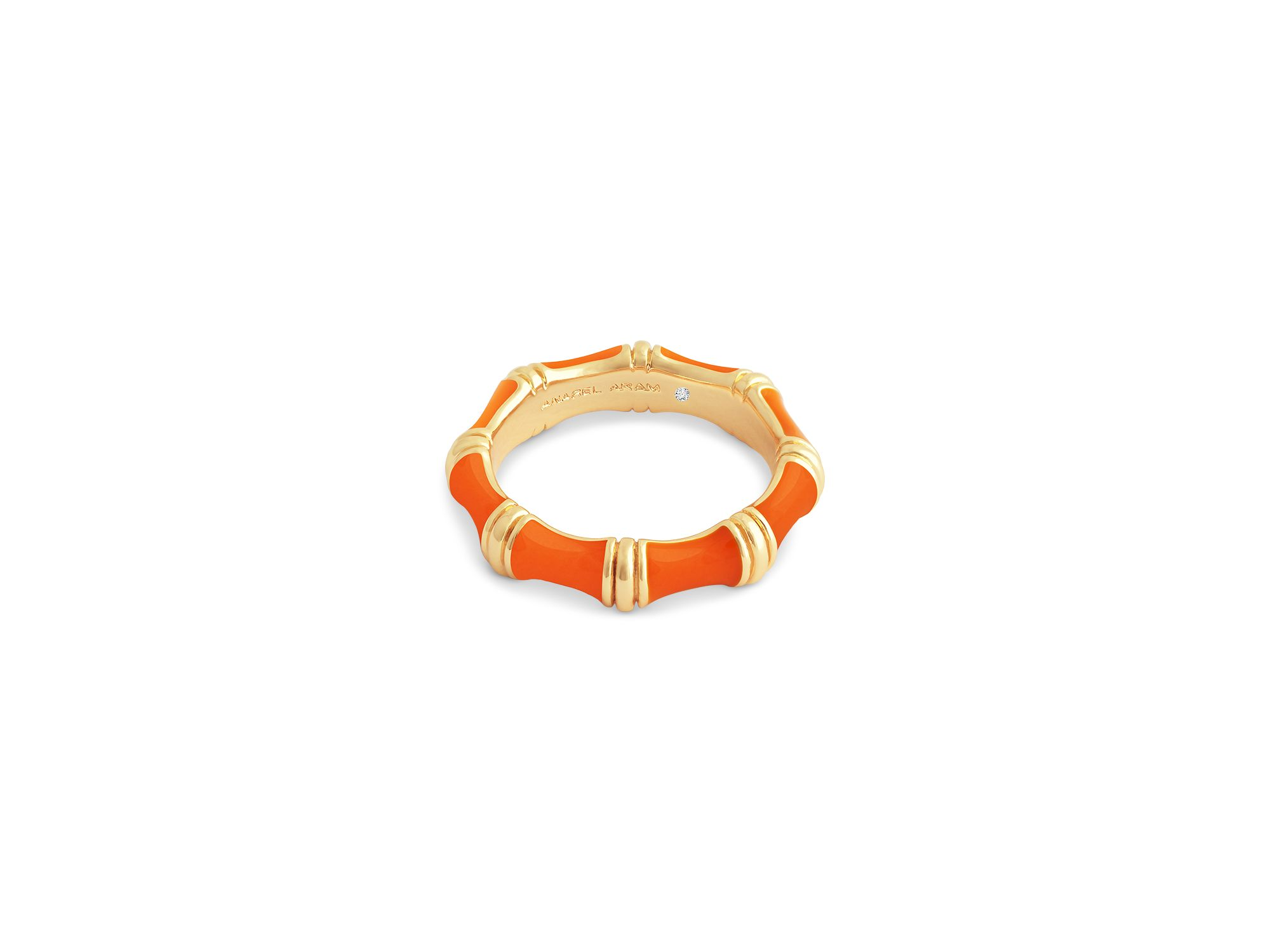 Orange Bamboo Band Ring — Image 3