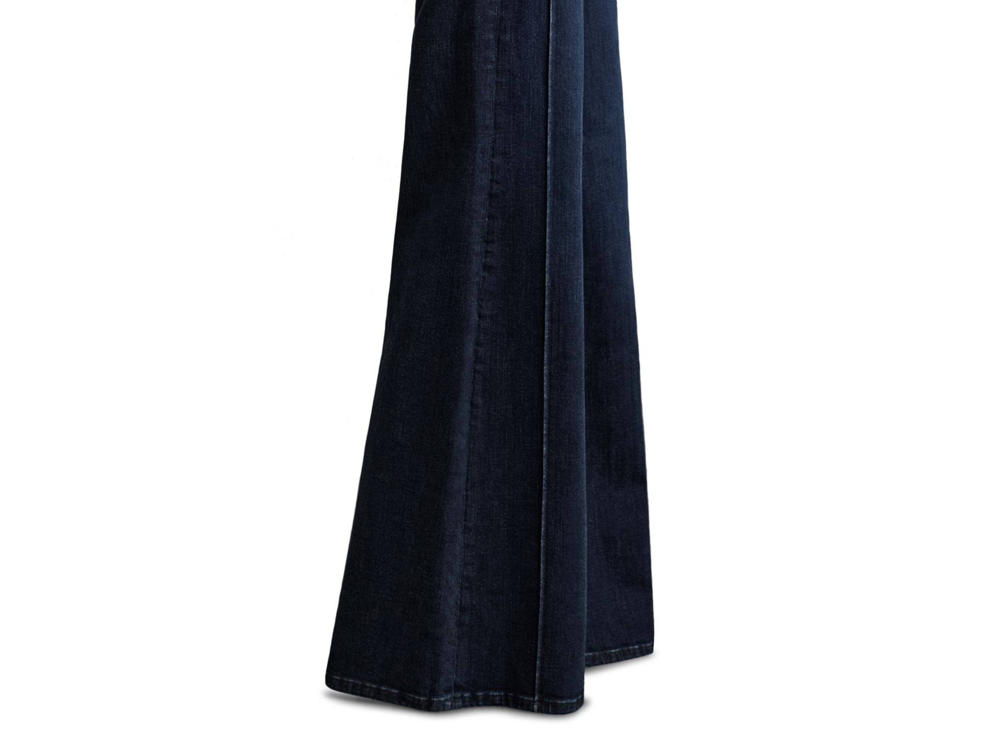 Petite Wide Leg Mid Rise Jeans in Dark Blue — Image 5